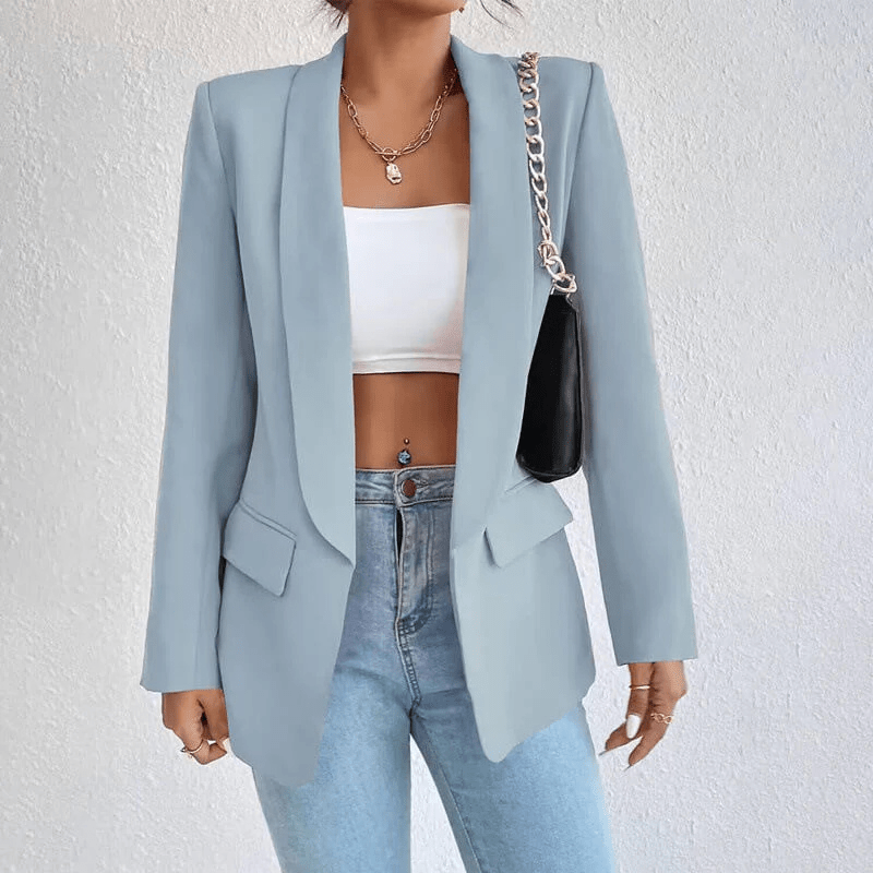 Dames Blazer met Lange Mouwen – Formeel en Stijlvol voor Werk en Gelegenheden - De Mode Outlet