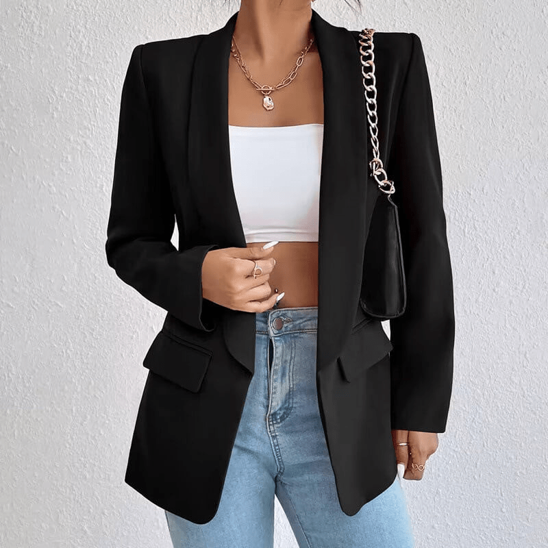 Dames Blazer met Lange Mouwen – Formeel en Stijlvol voor Werk en Gelegenheden - De Mode Outlet