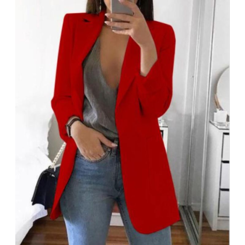 Dames Blazer met Lange Mouwen – Formeel en Stijlvol voor Werk en Gelegenheden - De Mode Outlet