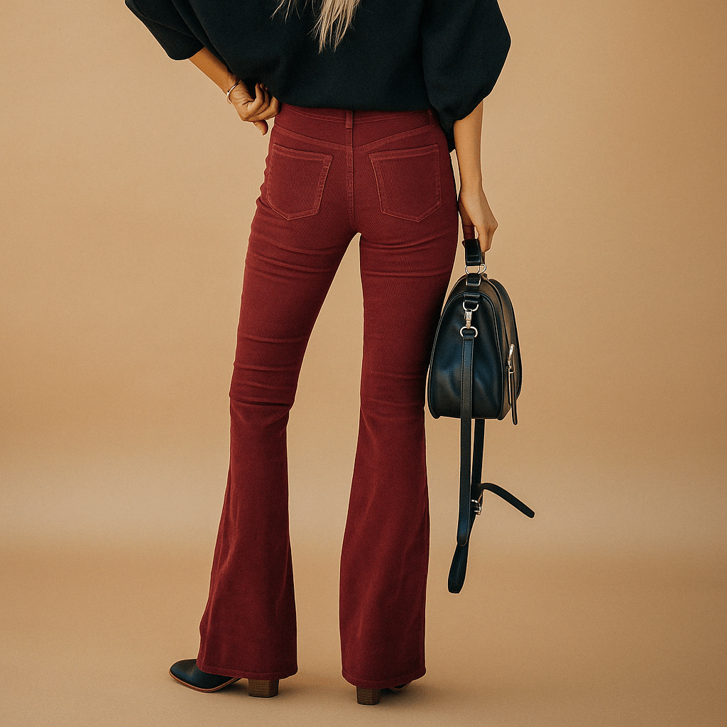 Dames Flared Corduroy Broek | Retro uitstraling met comfortabel draaggevoel - De Mode OutletDO108007