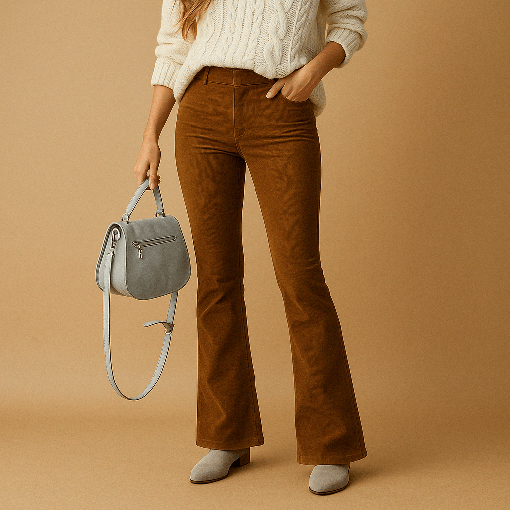 Dames Flared Corduroy Broek | Retro uitstraling met comfortabel draaggevoel - De Mode OutletDO108042