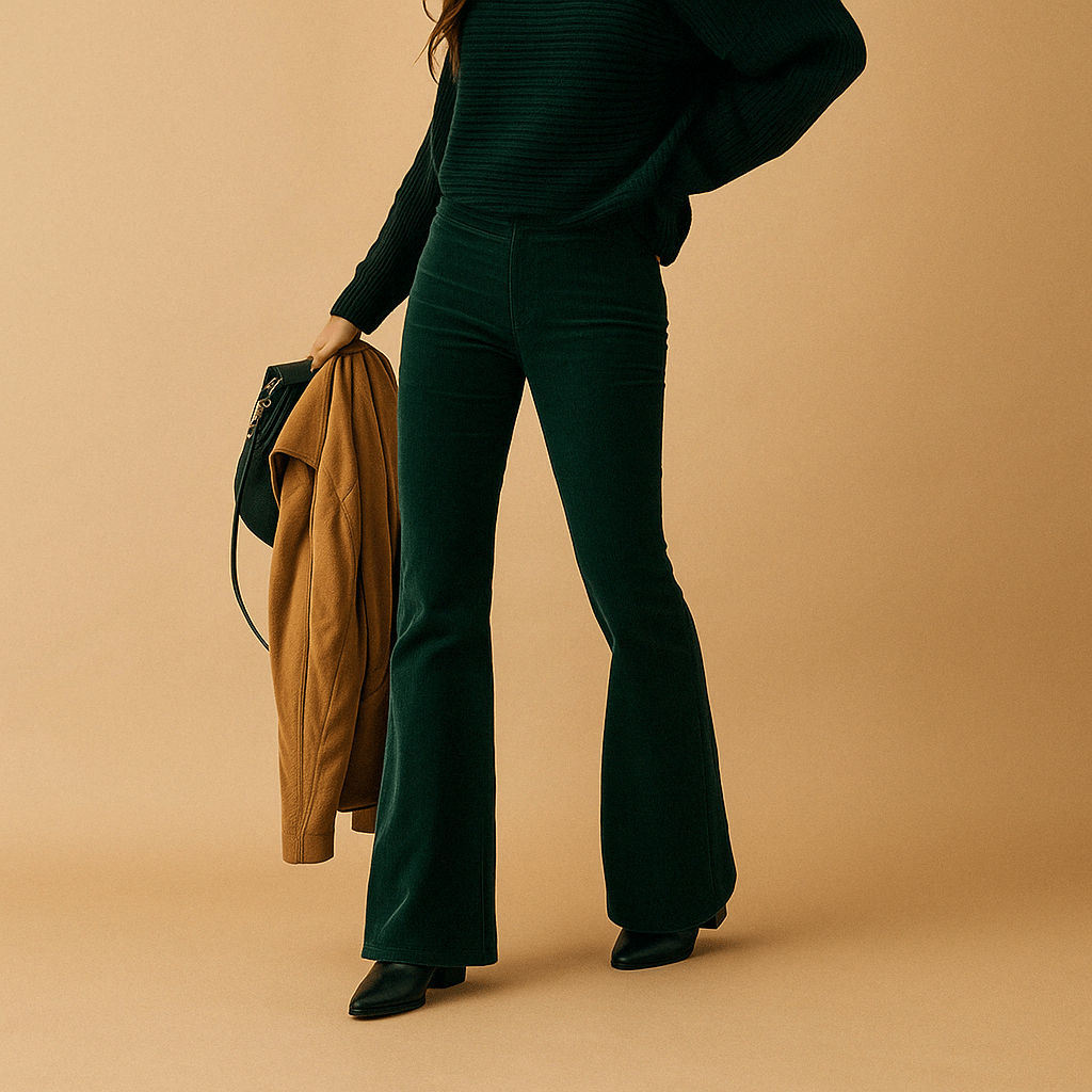 Dames Flared Corduroy Broek | Retro uitstraling met comfortabel draaggevoel - De Mode OutletDO108001