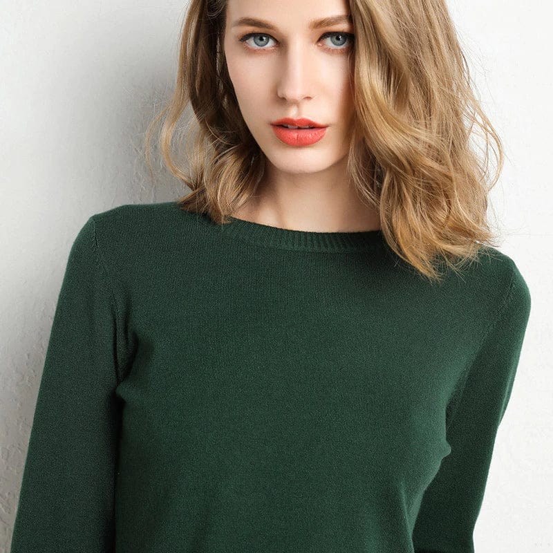Dames Gebreide Trui met Ronde Hals en Comfortabele Pasvorm - De Mode Outlet00397347499070