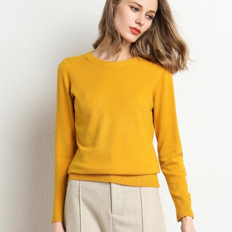 Dames Gebreide Trui met Ronde Hals en Comfortabele Pasvorm - De Mode Outlet00311719901480
