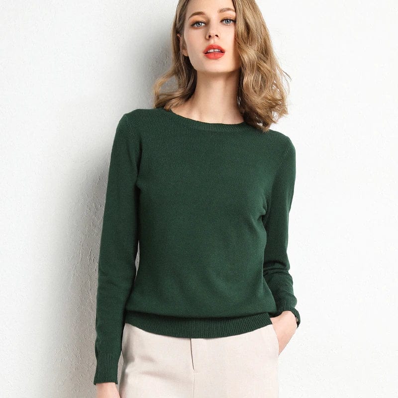 Dames Gebreide Trui met Ronde Hals en Comfortabele Pasvorm - De Mode Outlet00388340242534
