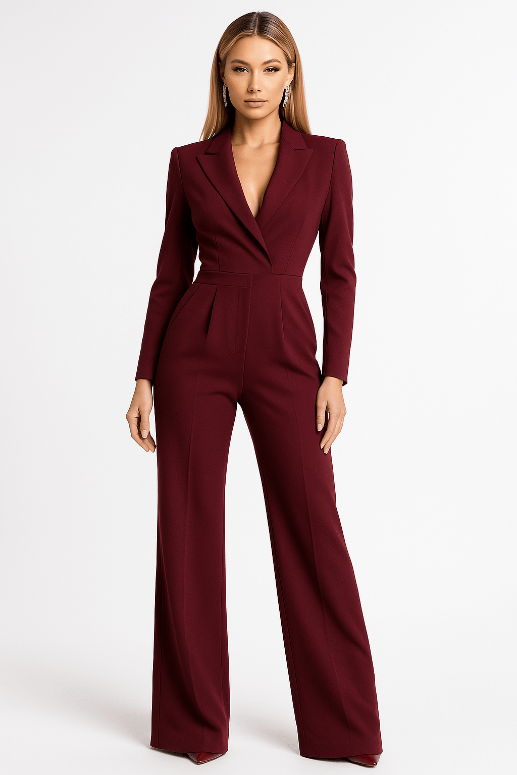 Dames Jumpsuit met V - Hals | Elegante Pasvorm met Moderne Look - De Mode OutletDWOD4-ZA162011