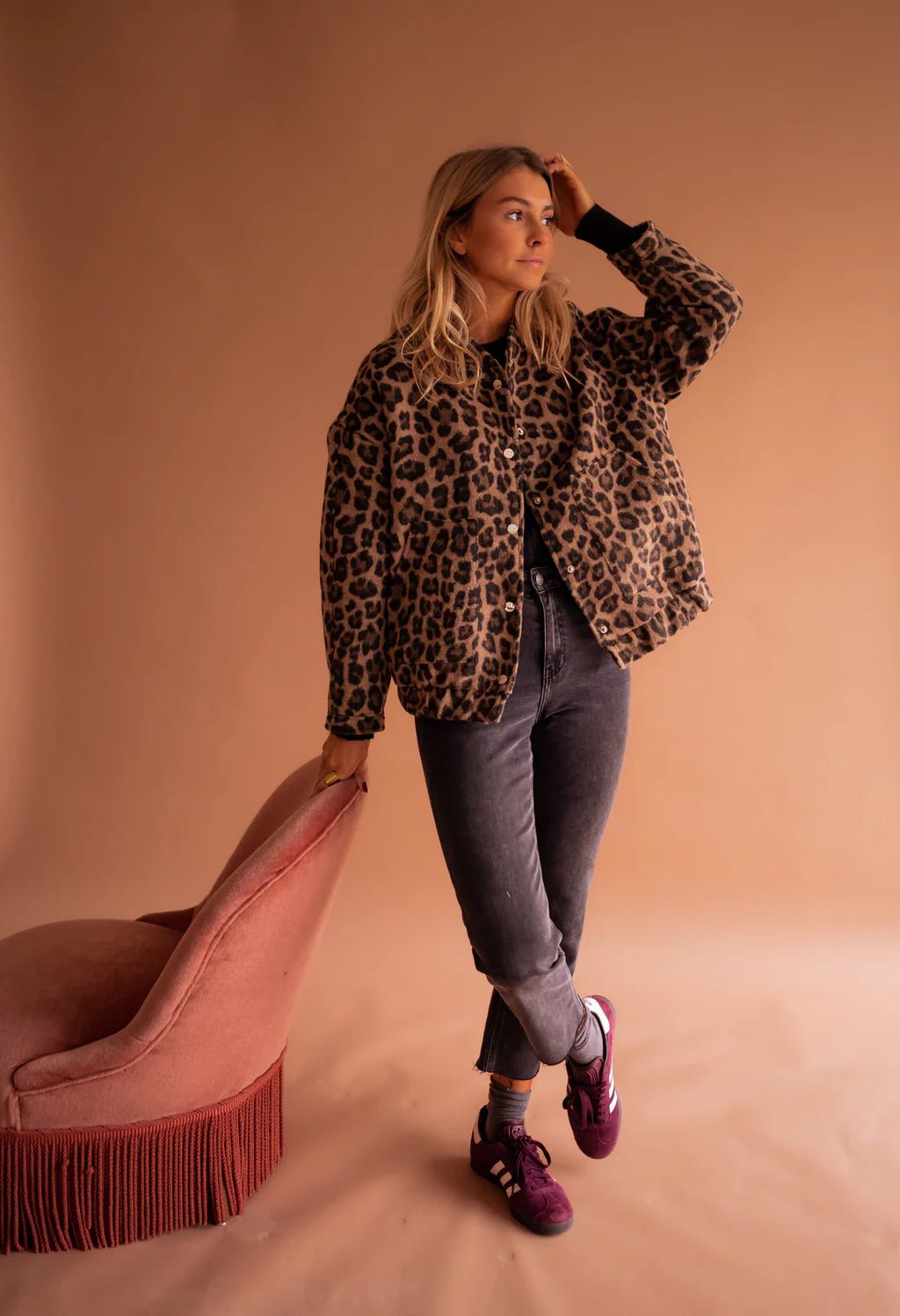 Dames Oversized Bomberjack met Luipaardprint - De Mode Outlet7519465010