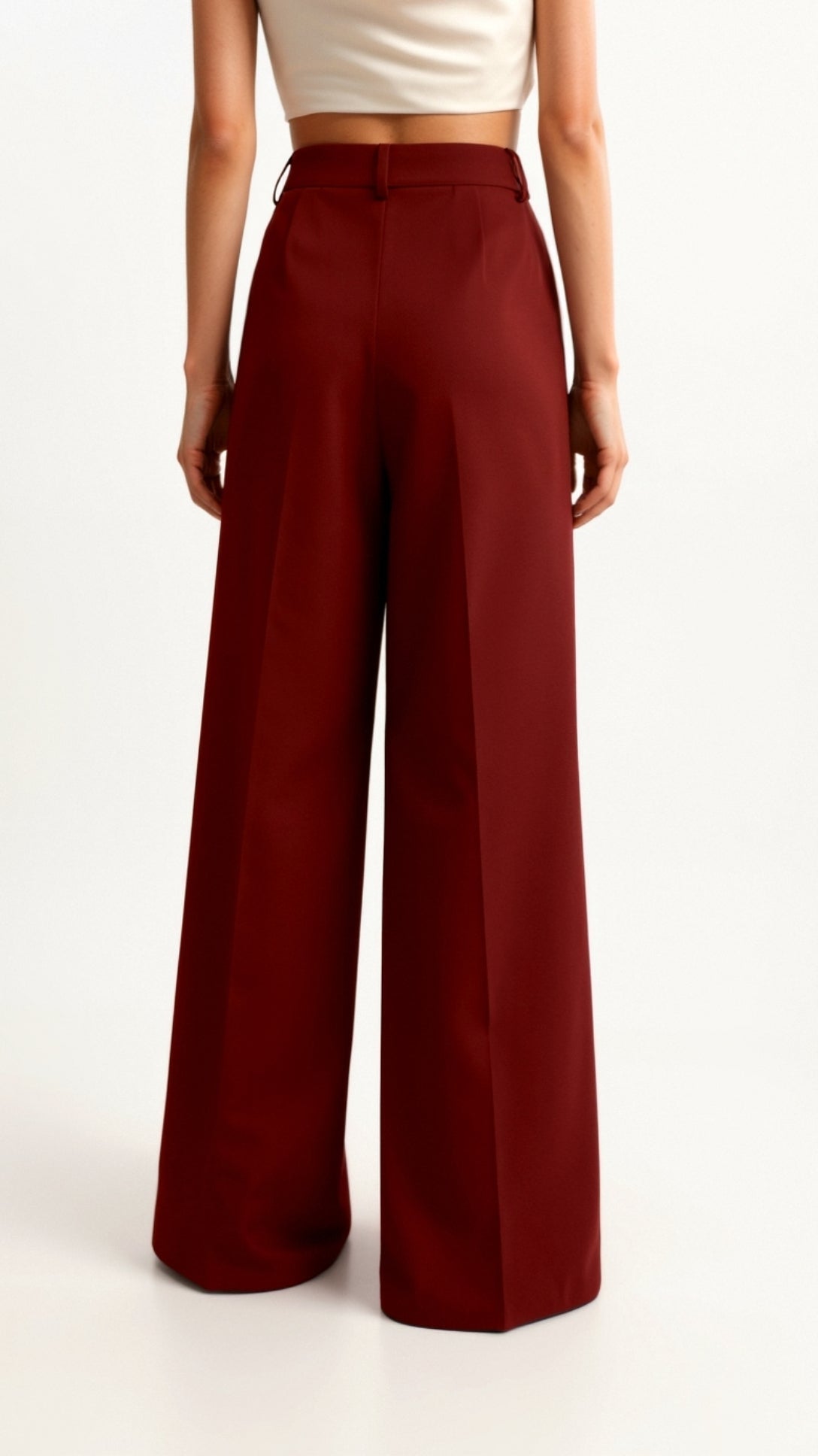 Dames wide - leg pantalon | Hoge taille met plooien en zijzakken - De Mode Outlet