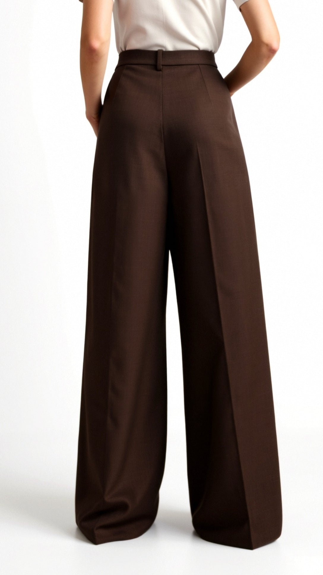 Dames wide - leg pantalon | Hoge taille met plooien en zijzakken - De Mode Outlet
