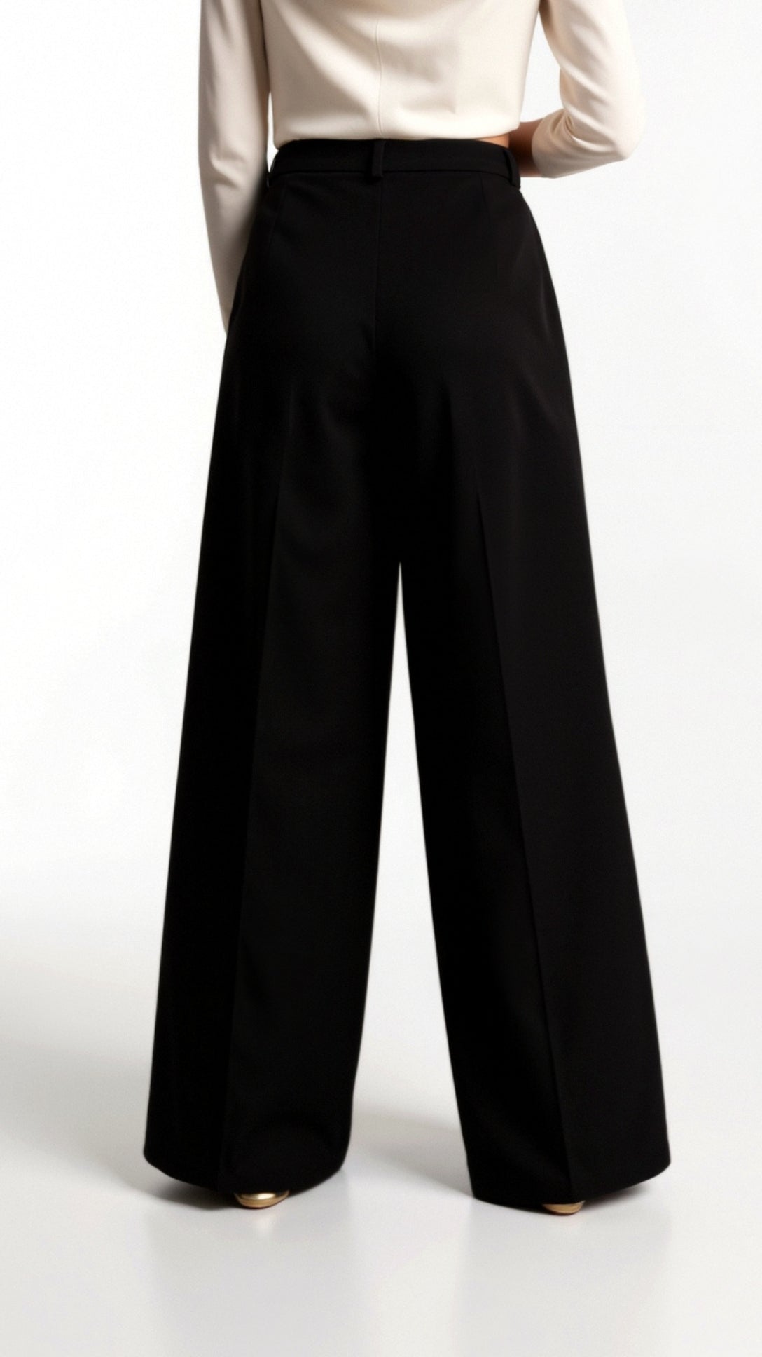 Dames wide - leg pantalon | Hoge taille met plooien en zijzakken - De Mode Outlet