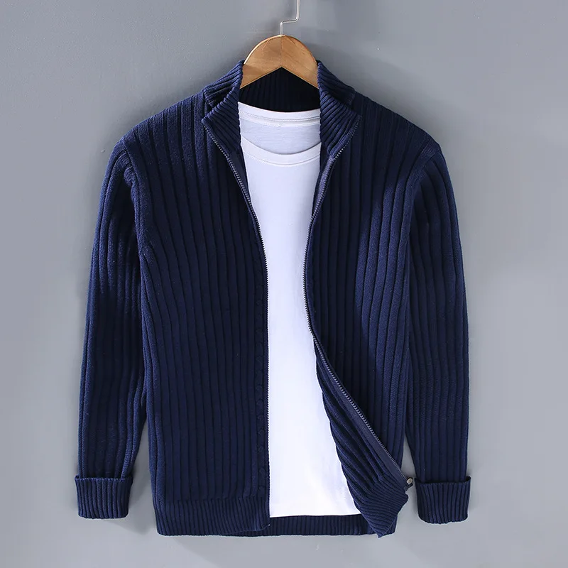 Lucas Heren Cardigan voor Mannen met Rits van Zacht Katoen-5