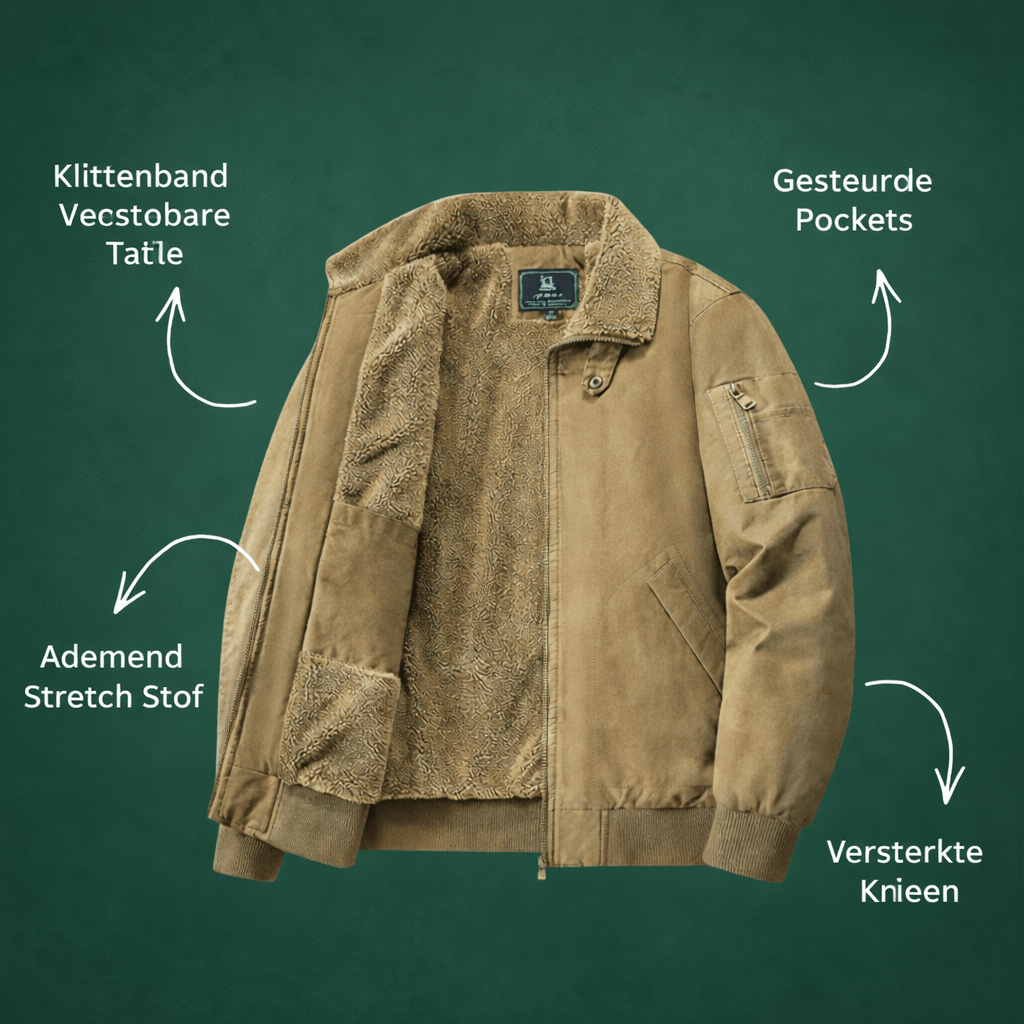 Duurzame Outdoor Jas voor Heren – Geïsoleerde Laag voor Koud Weer Gebruik - De Mode OutletBEIGE-DF13E20