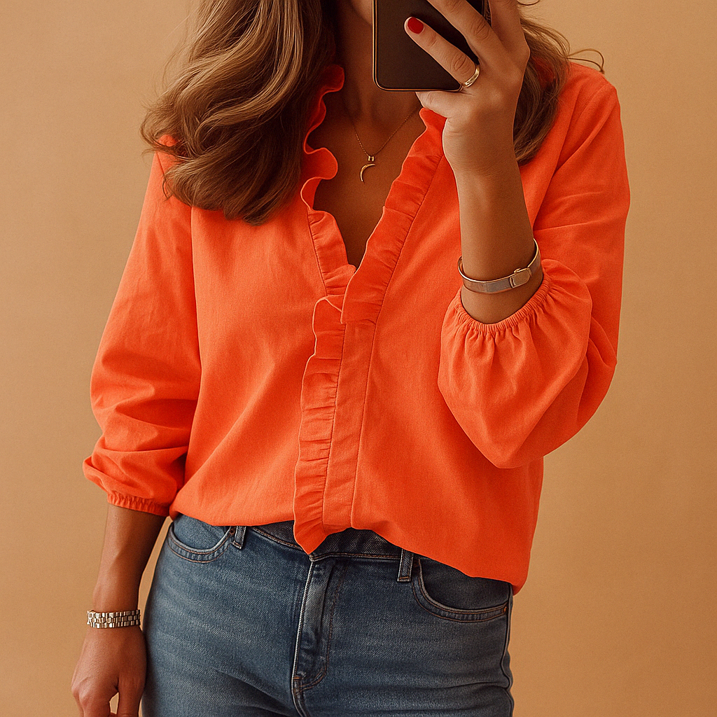 Dames Blouse met Ruches – Elegante Top