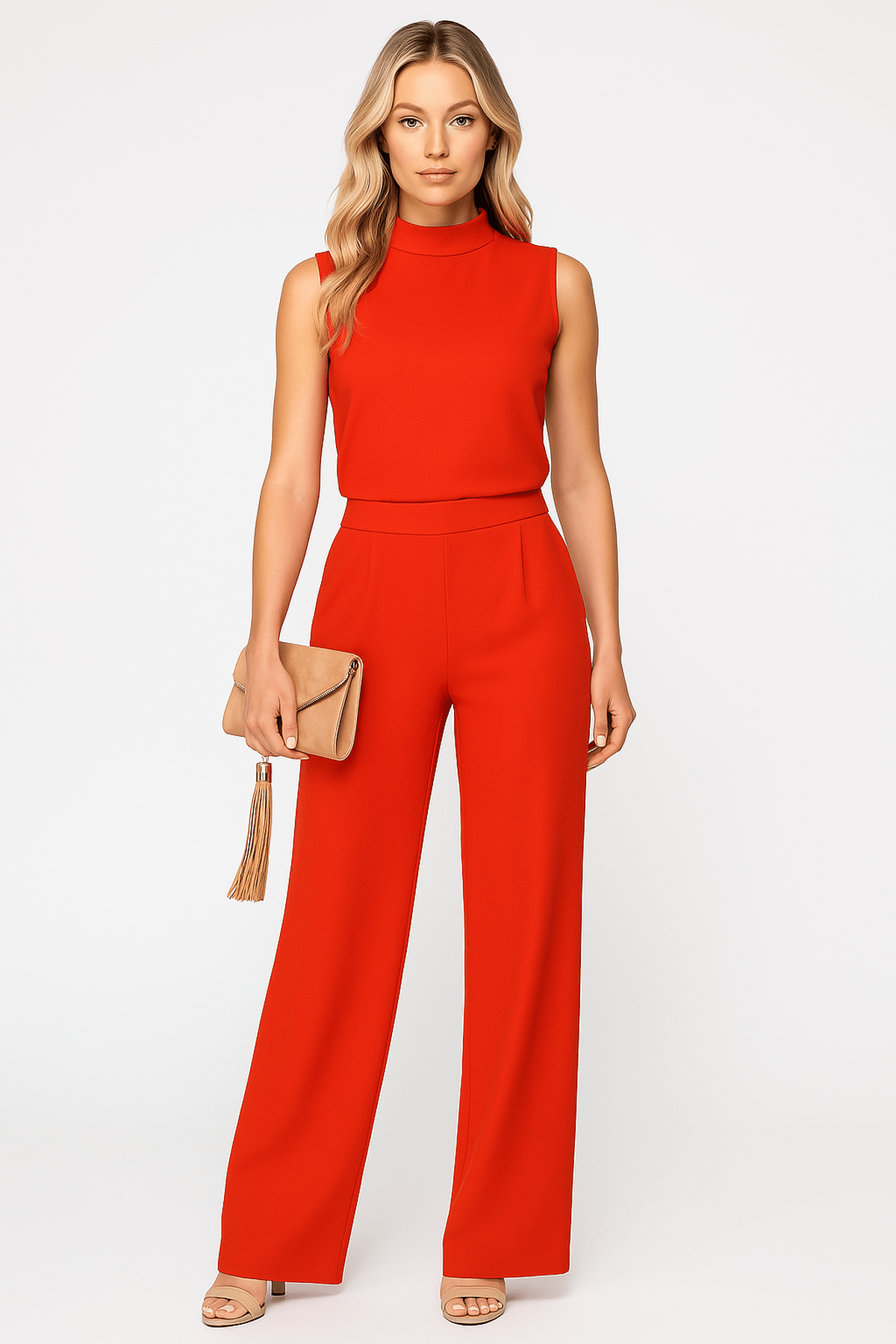 Elegante Mouwloze Jumpsuit met Wijde Pijpen | Stijlvol en Veelzijdig - De Mode OutletSKU_1762255086341_364
