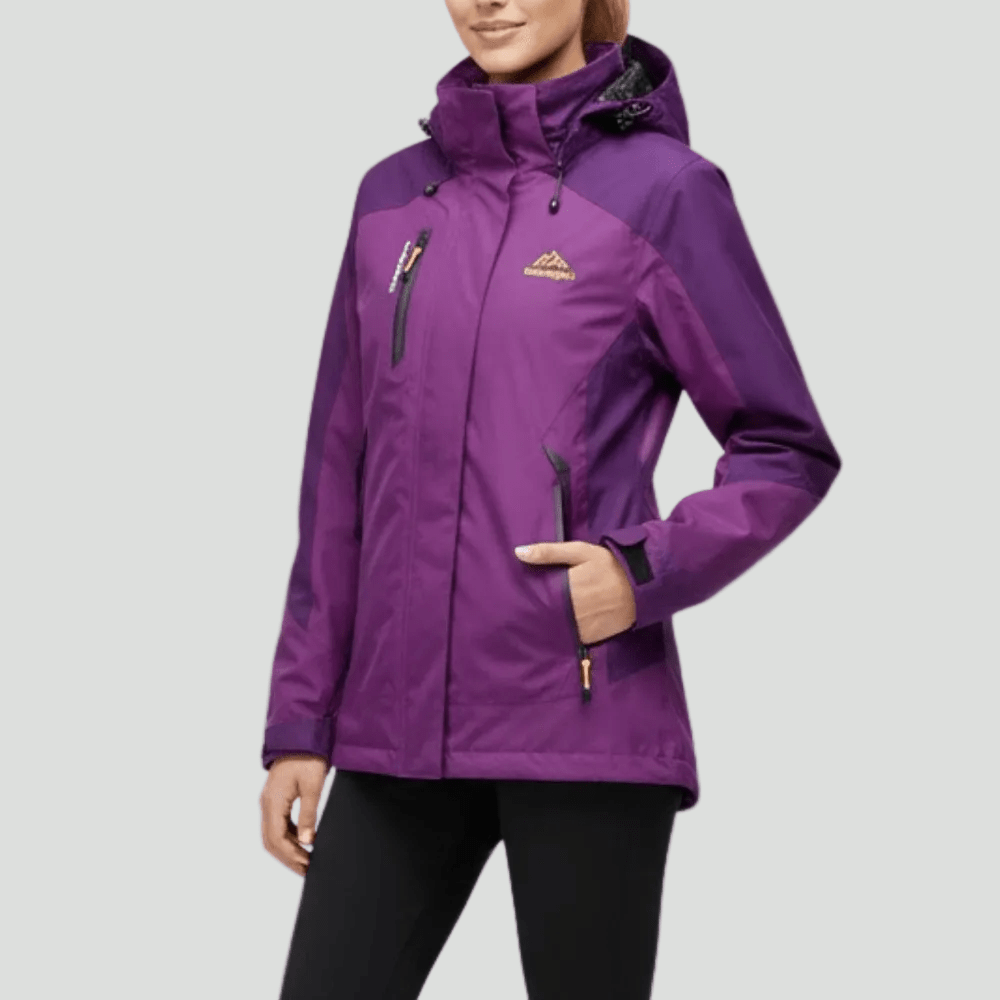 Geïsoleerde Regenjas – Waterafstotende Outdoor Laag voor Koele Omstandigheden - De Mode OutletPURPLE-KR56Z67