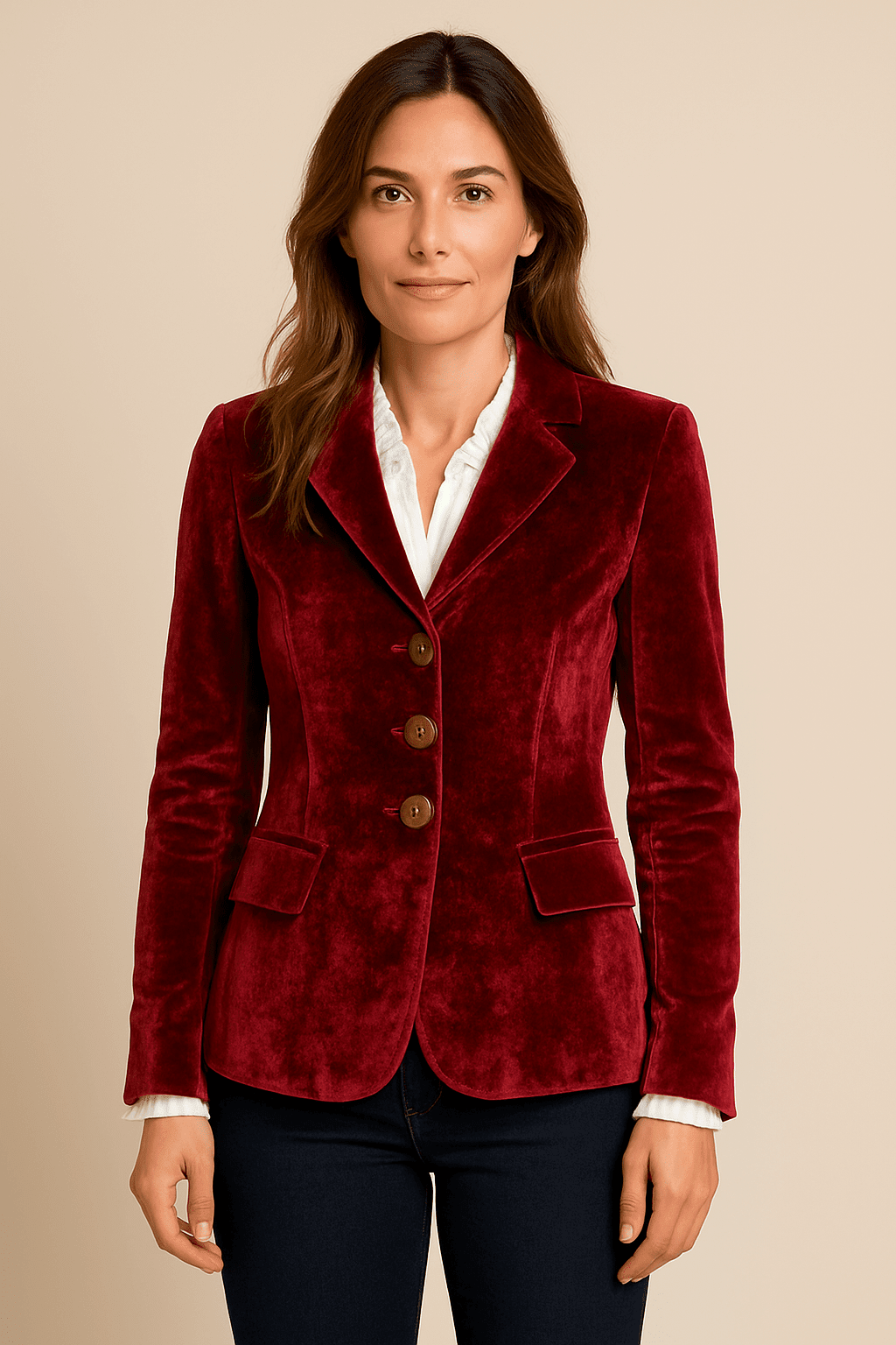 Getailleerde dames blazer | Stijlvol colbert met kraag en zakken - De Mode OutletASH-RB-BU-S-CIR