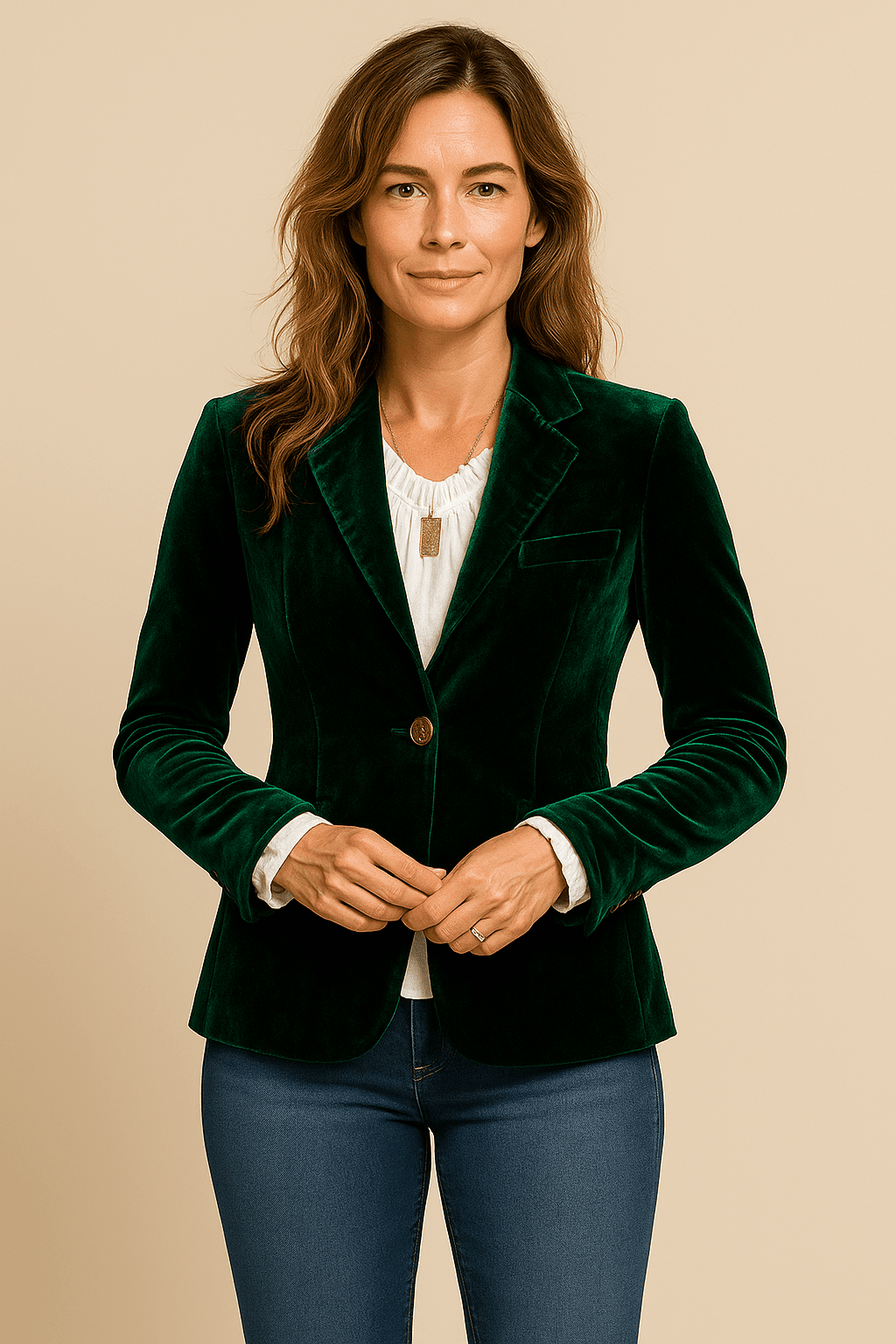 Getailleerde dames blazer | Stijlvol colbert met kraag en zakken - De Mode OutletASH-RB-GR-S-BKW