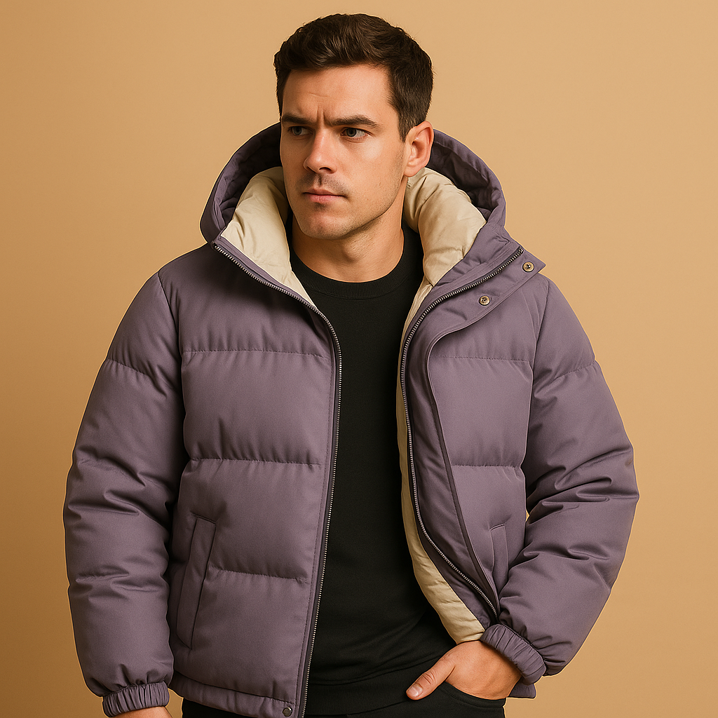 Pufferjas heren – Gewatteerde winterjas met capuchon