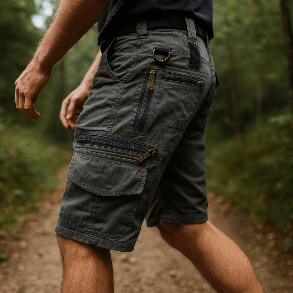 Heren Ademend Katoenen Cargo Shorts – Outdoor Short met Meerdere Zakken - De Mode OutletGREEN-HL55R99