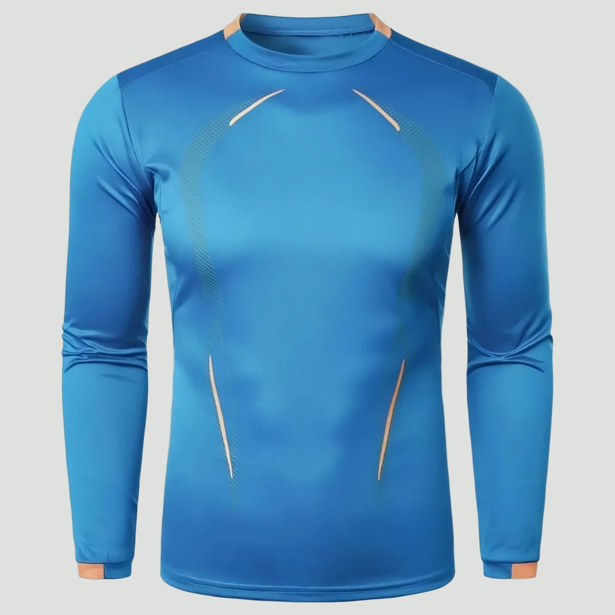 Heren Ademend Outdoor T-Shirt met Lange Mouwen – Lichtgewicht Trail Layer - De Mode OutletBLUE-FU58U96