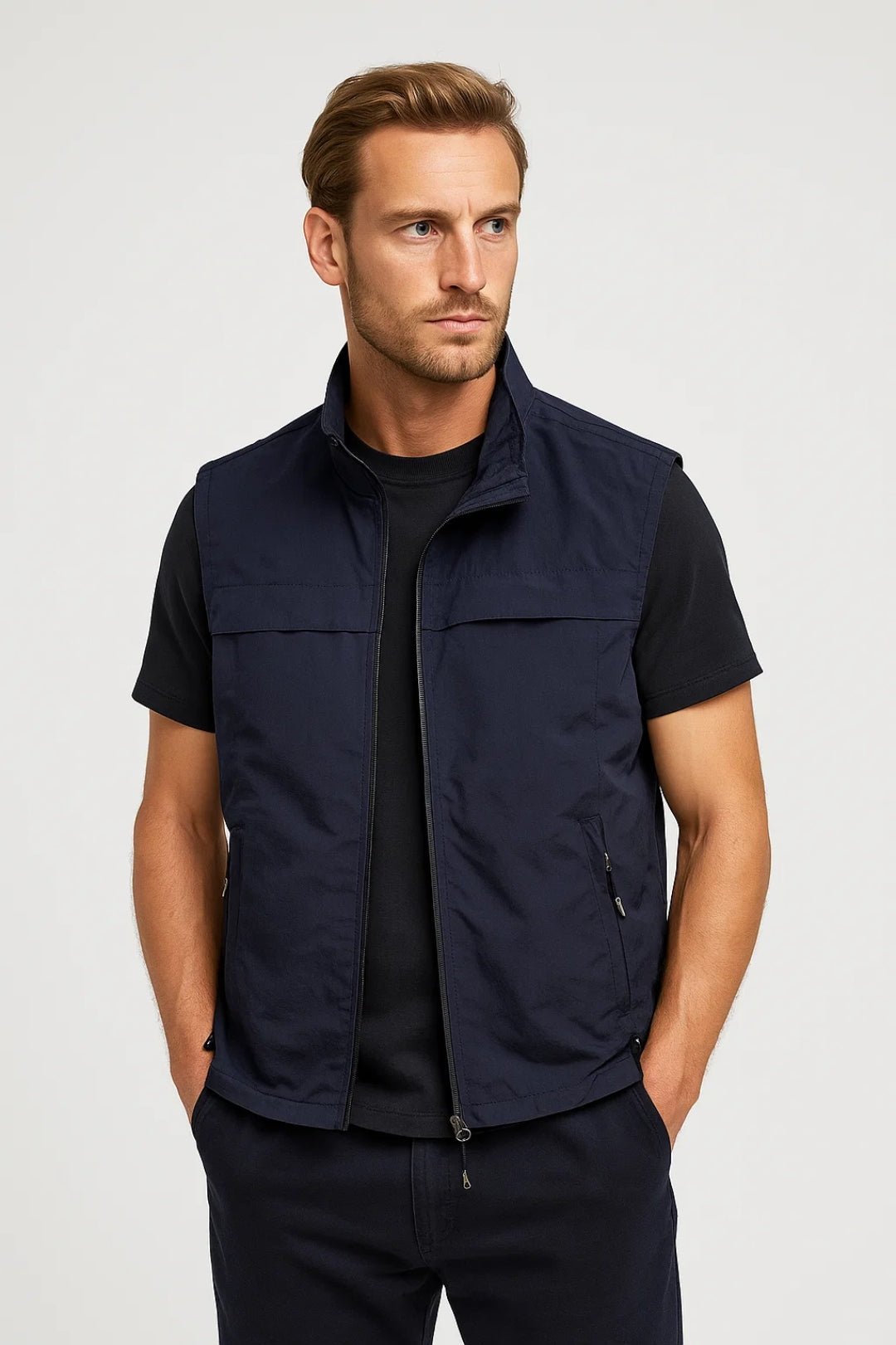 Heren Bodywarmer met Hoge Kraag en Lichtgewicht Ontwerp - De Mode Outlet