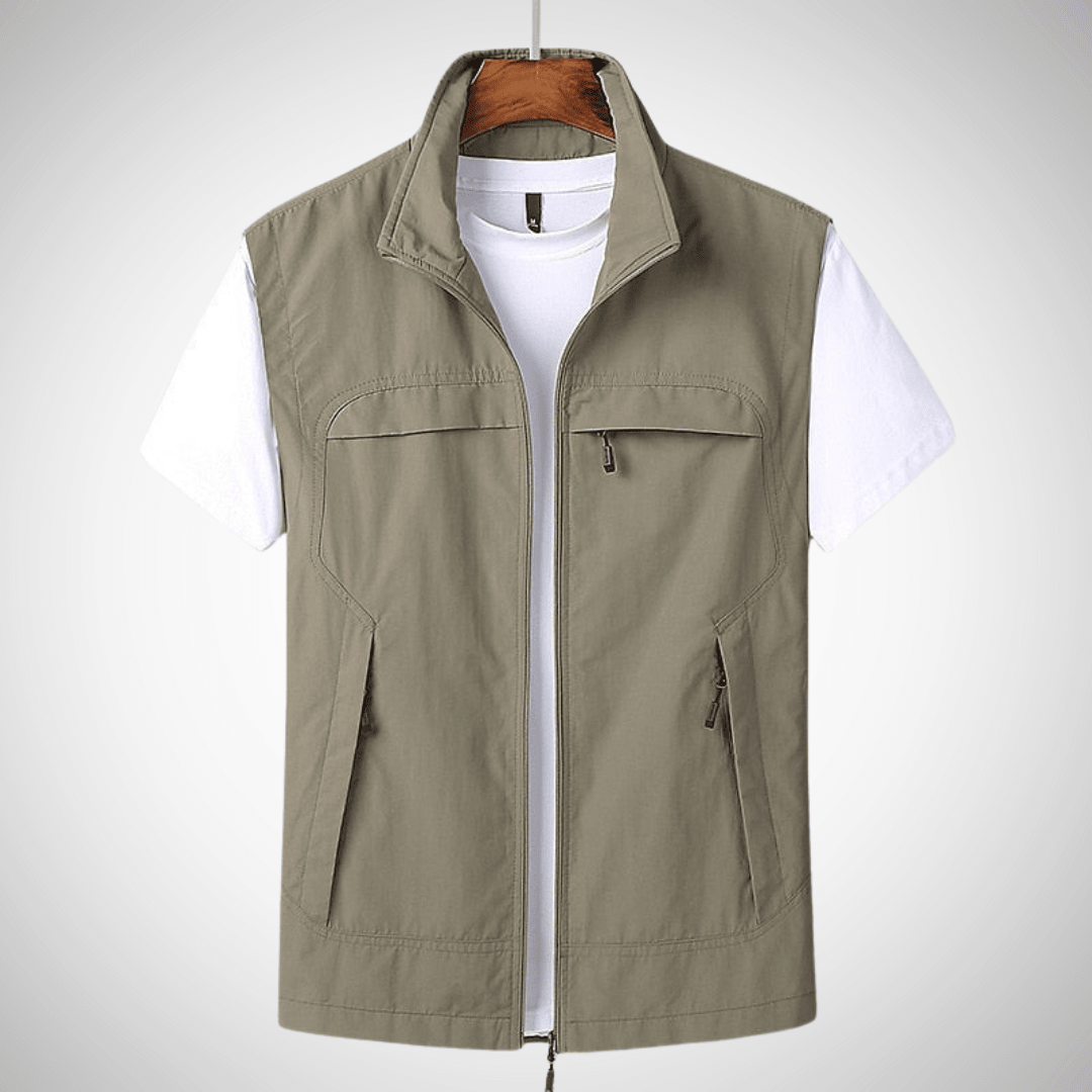 Heren Bodywarmer | Multifunctioneel Utility Vest met Praktische Zakken - De Mode OutletCE5996
