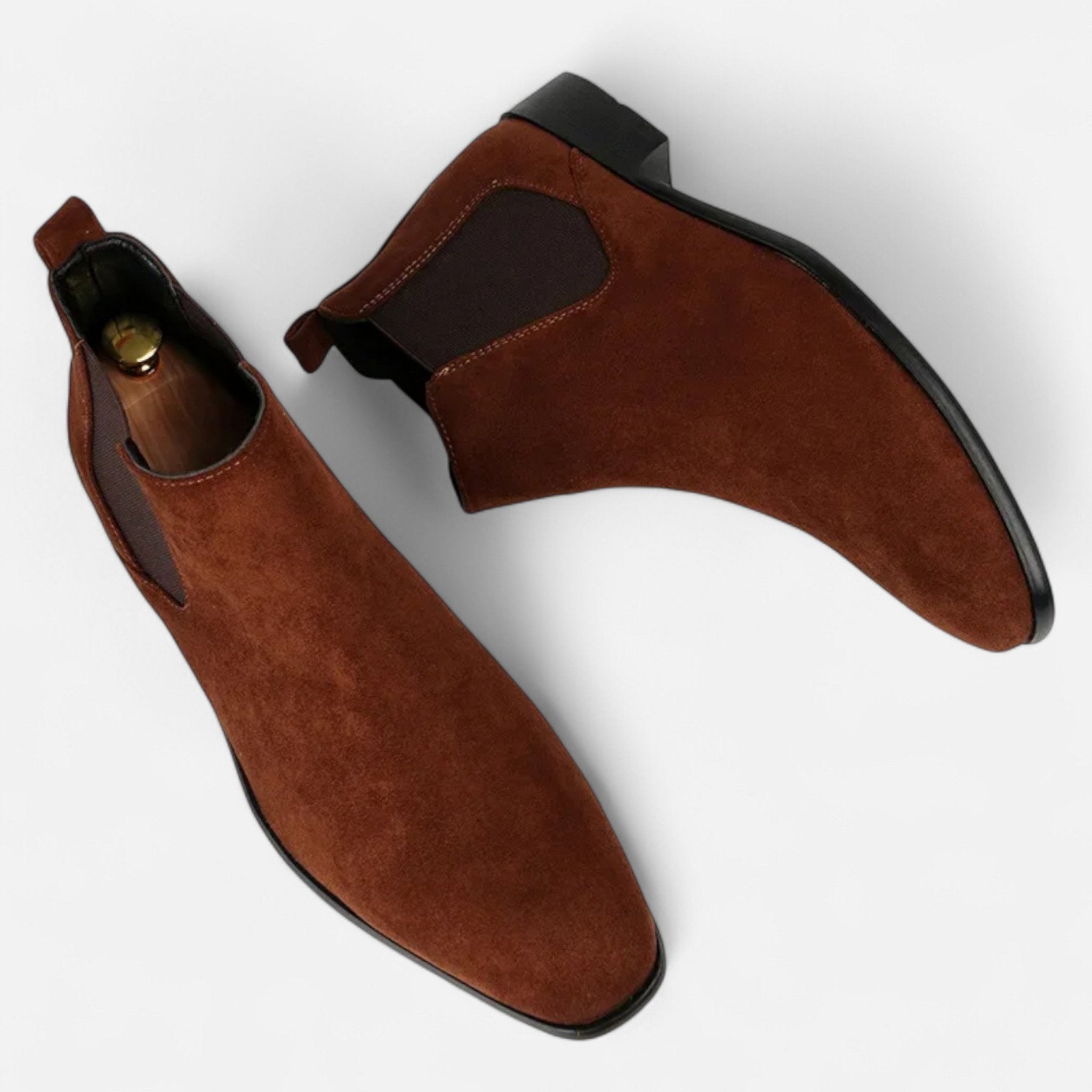 Heren Chelsea Boots met Elastische Panelen en Enkellaarsvorm - De Mode Outlet