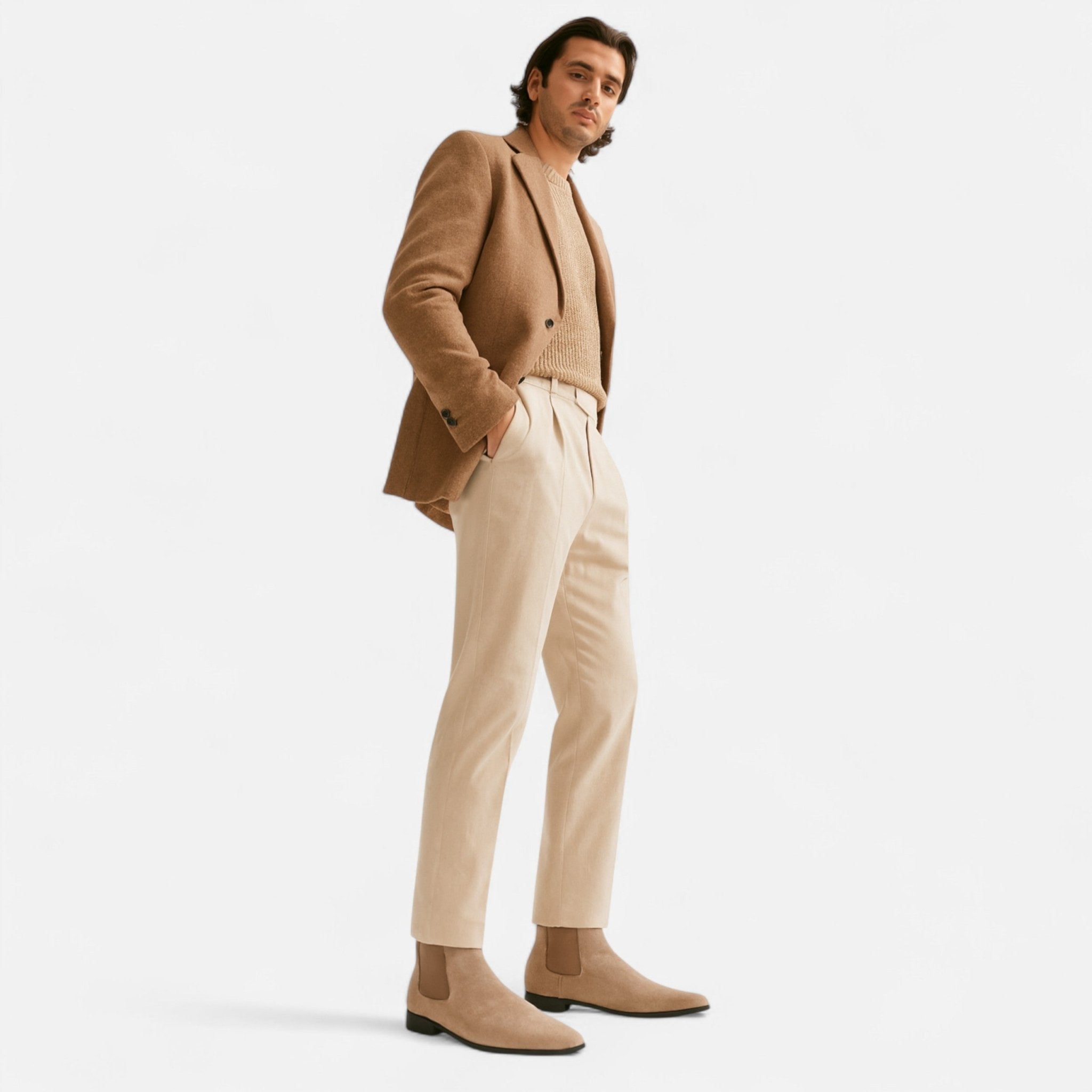 Heren Chelsea Boots met Elastische Panelen en Enkellaarsvorm - De Mode Outlet