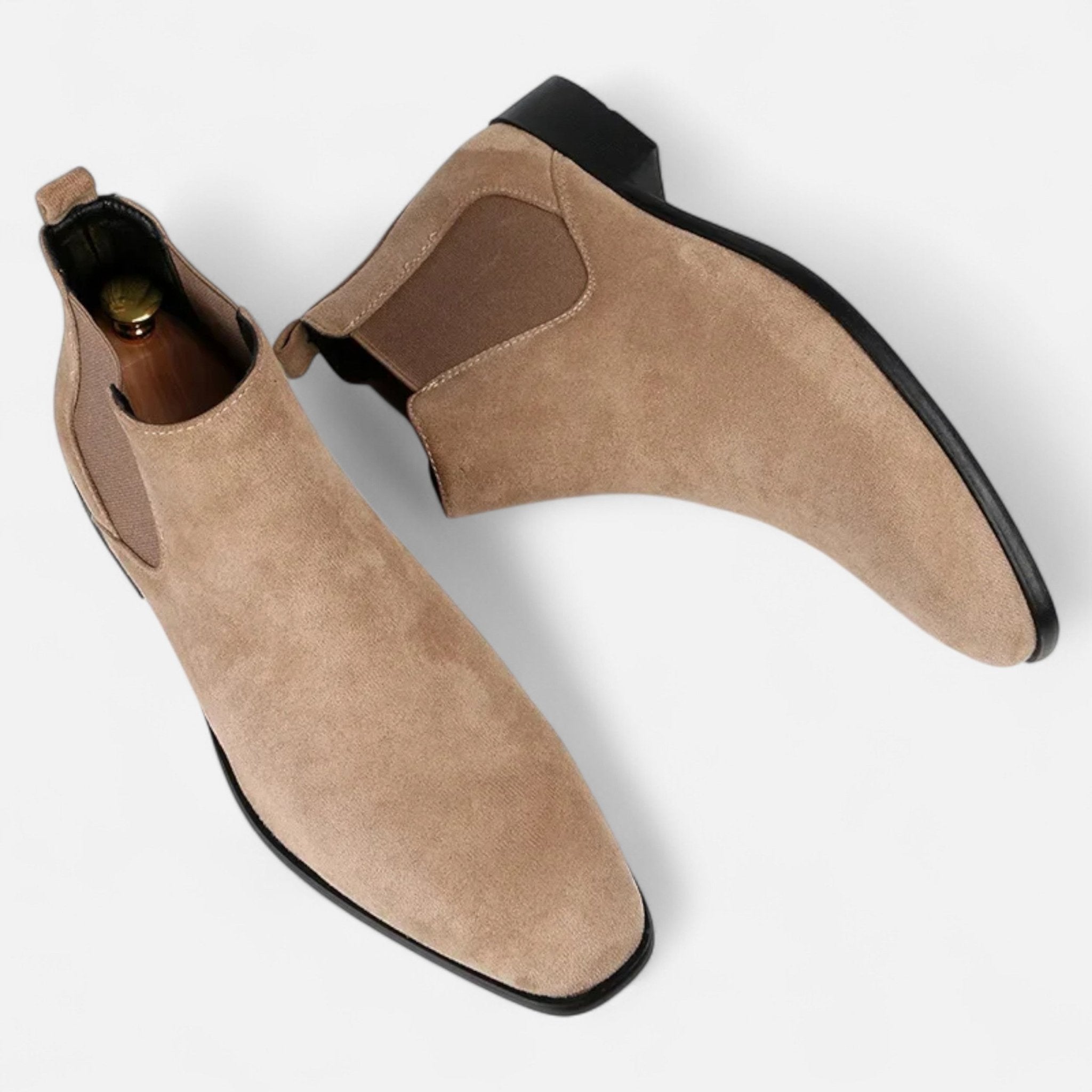 Heren Chelsea Boots met Elastische Panelen en Enkellaarsvorm - De Mode Outlet