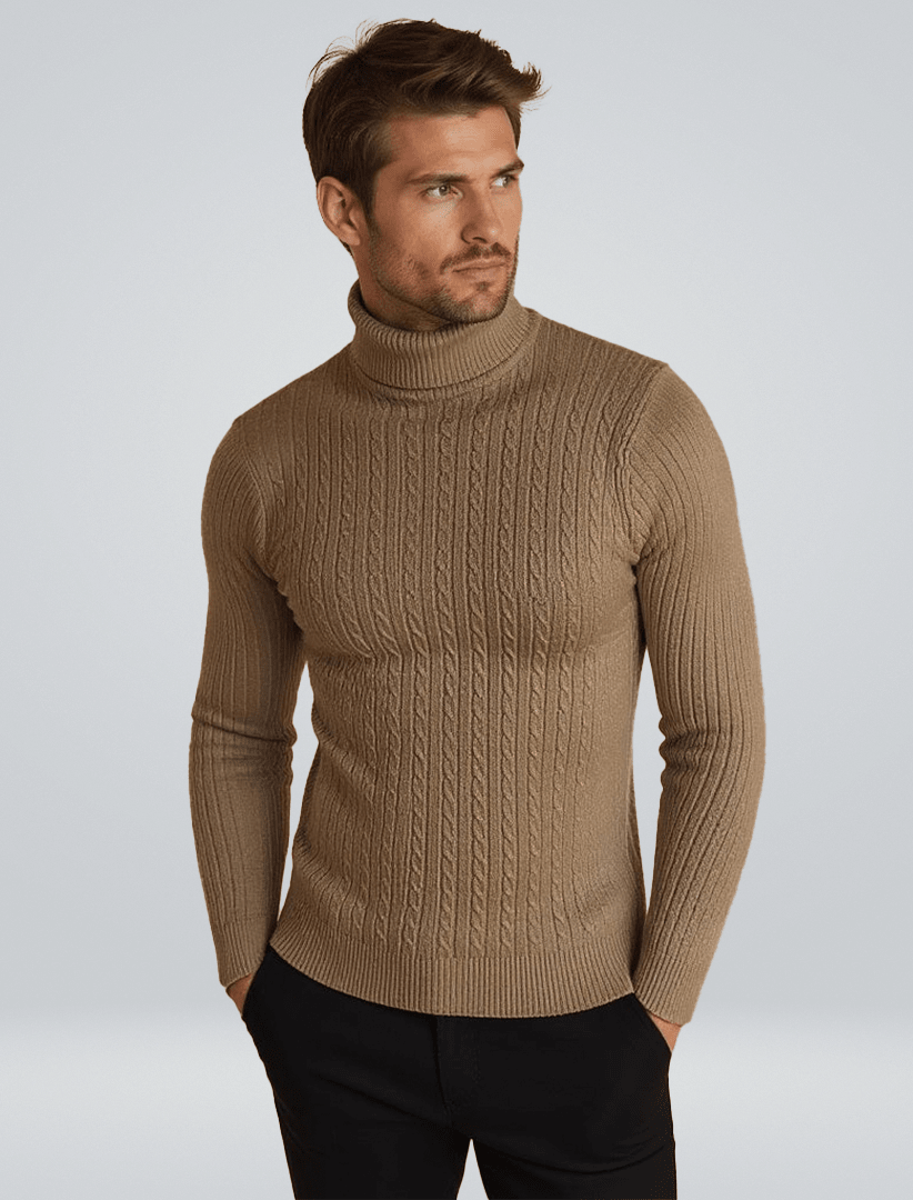 Heren coltrui met kabelpatroon | Warm en tijdloos ontwerp - De Mode Outlet