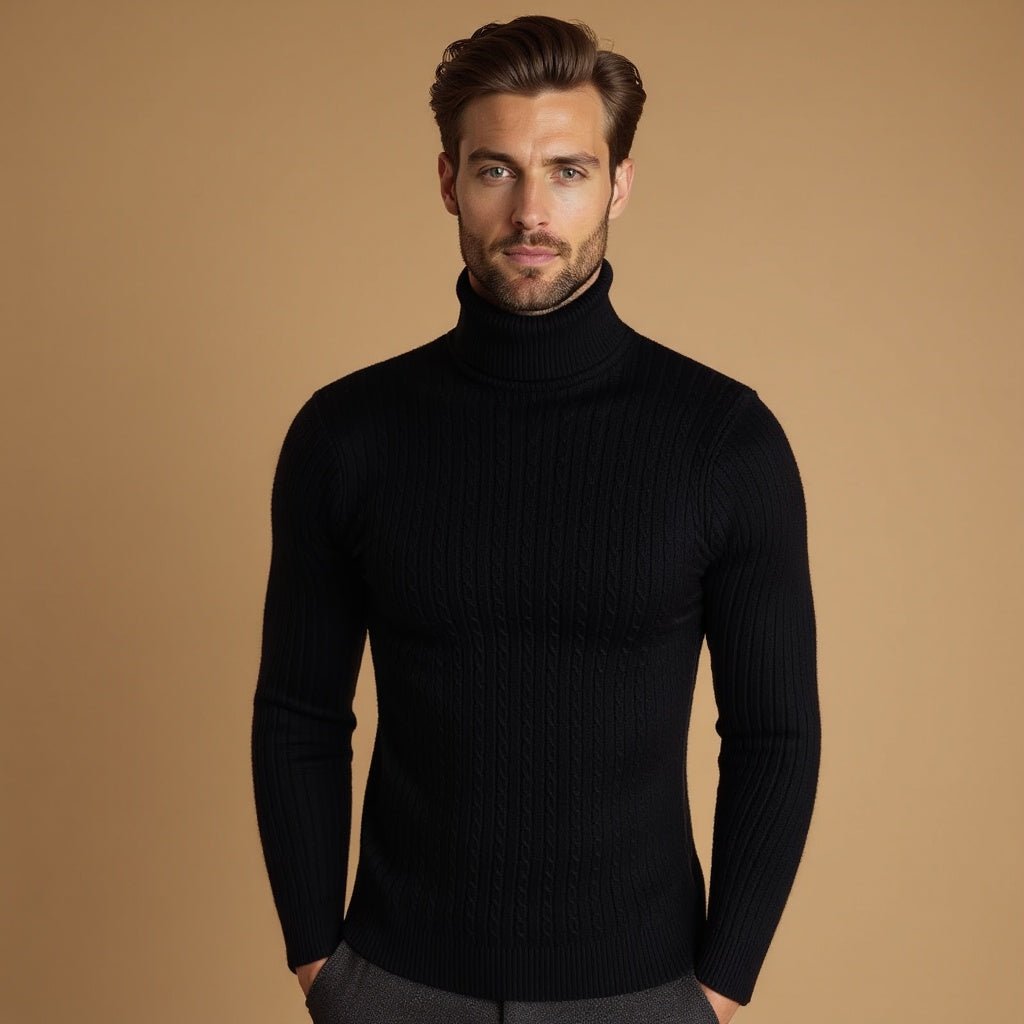 Heren coltrui met kabelpatroon | Warm en tijdloos ontwerp - De Mode OutletSKU_1758181454839_0
