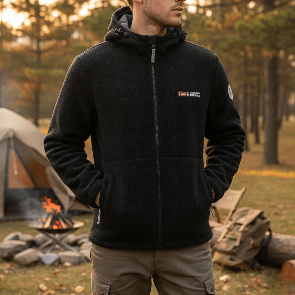 Heren Fleece Jas met Winddichte Afwerking – Ademend en Comfortabel - De Mode OutletBLACK-TB66L55