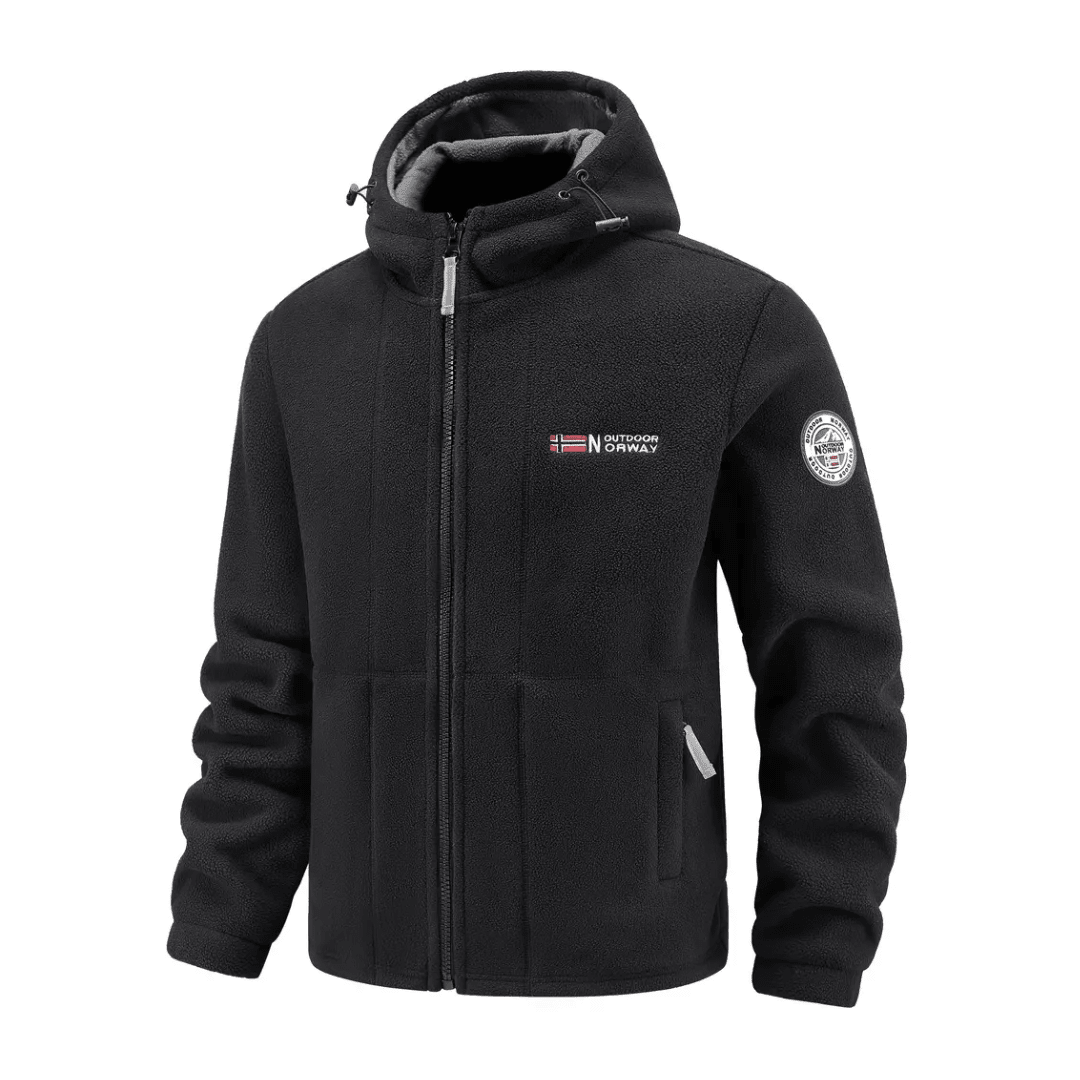 Heren Fleece Jas met Winddichte Afwerking – Ademend en Comfortabel - De Mode OutletBLACK-TB66L55