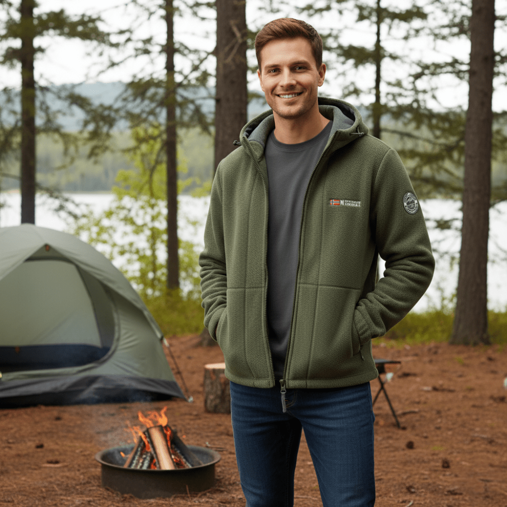 Heren Fleece Jas met Winddichte Afwerking – Ademend en Comfortabel - De Mode OutletBLACK-TB66L55
