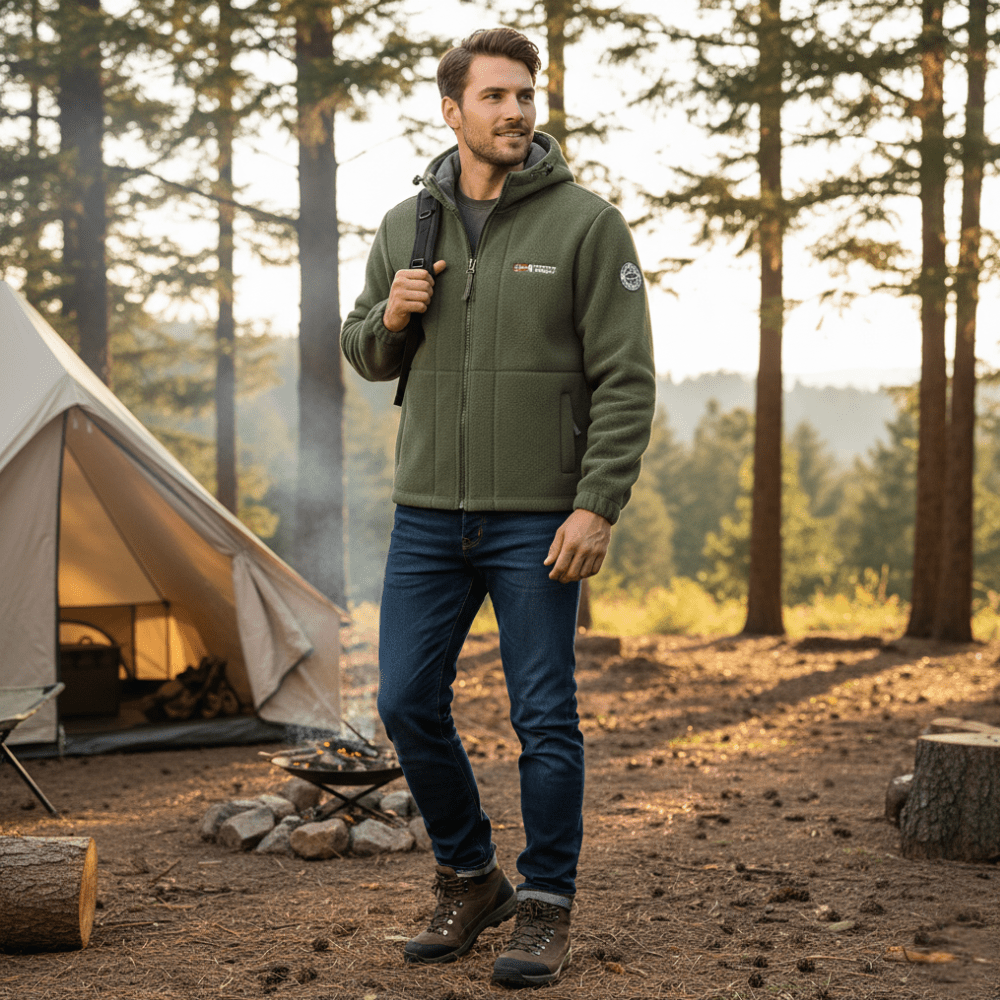 Heren Fleece Jas met Winddichte Afwerking – Ademend en Comfortabel - De Mode OutletBLACK-TB66L55