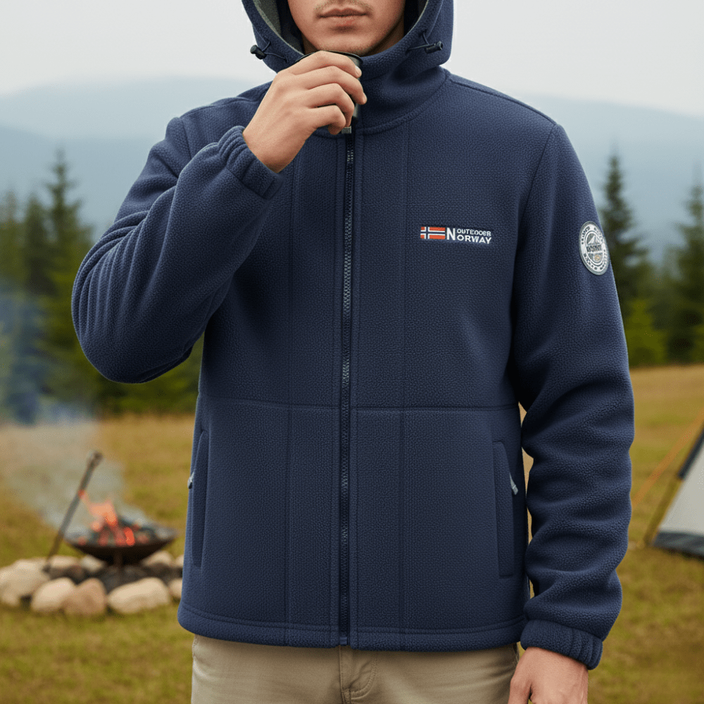 Heren Fleece Jas met Winddichte Afwerking – Ademend en Comfortabel - De Mode OutletNAVY BLUE-IH17O62