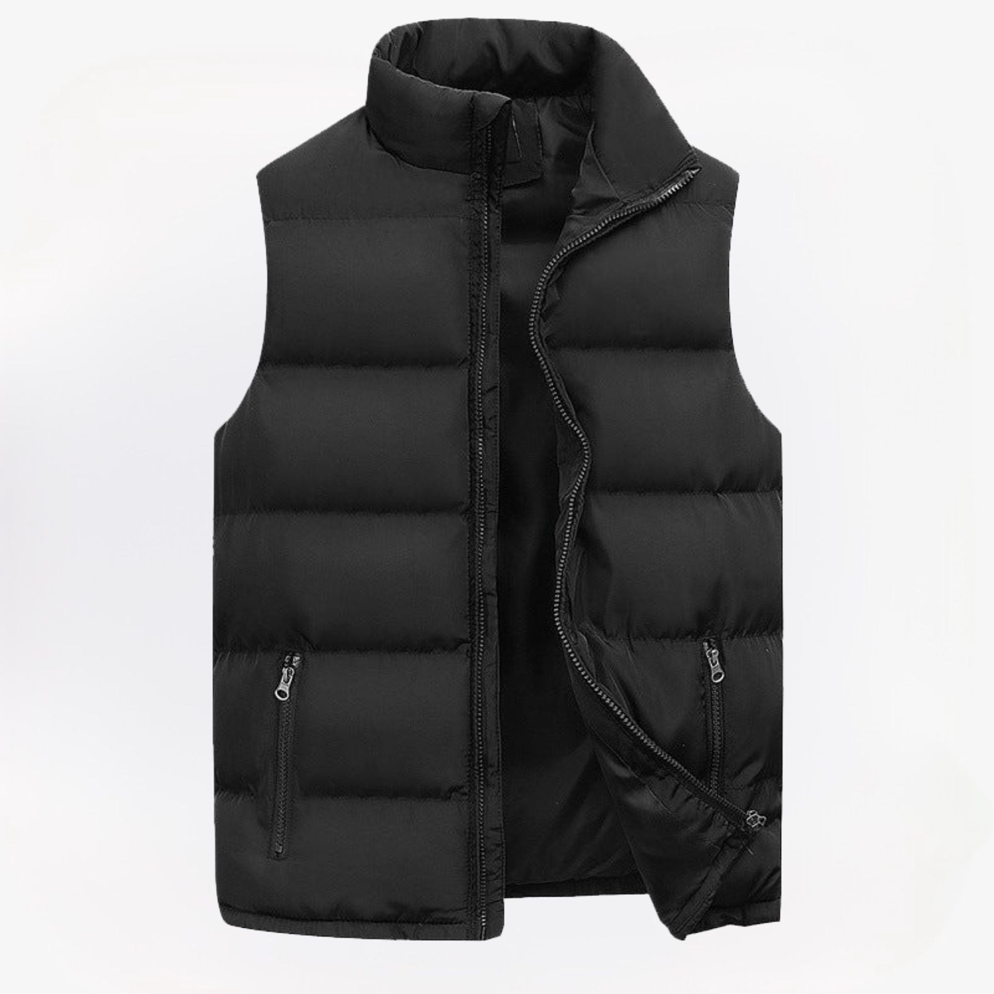 Heren Gewatteerde Bodywarmer met Ritssluiting en Comfortabele Pasvorm - De Mode Outlet