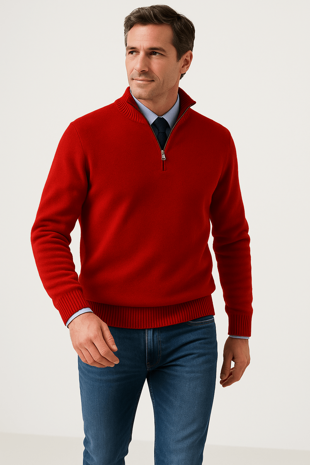 Heren Half - zip Trui | Warm, regular fit en stijlvol - De Mode OutletDMED2-QZ095001