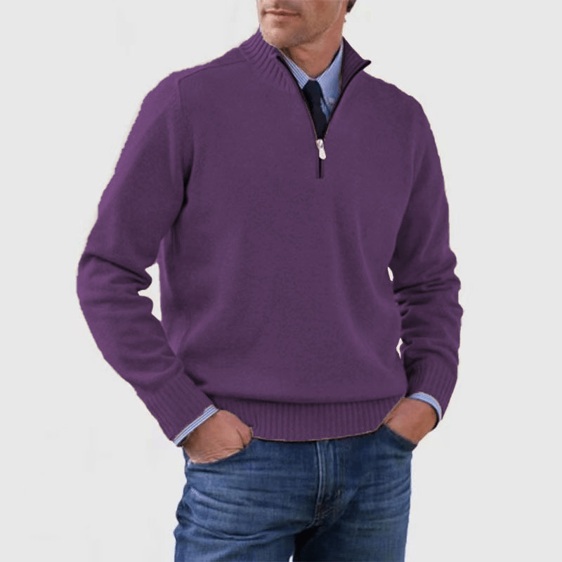 Heren Half - zip Trui | Warm, regular fit en stijlvol - De Mode Outlet