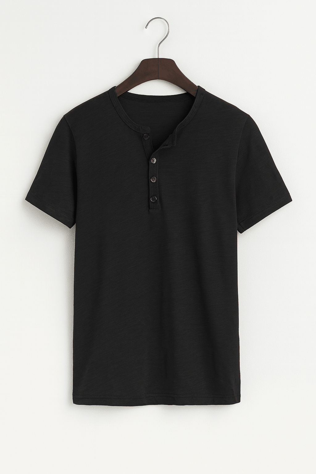 Heren Henley - shirt – Zacht met klassieke knoopsluiting - De Mode Outlet