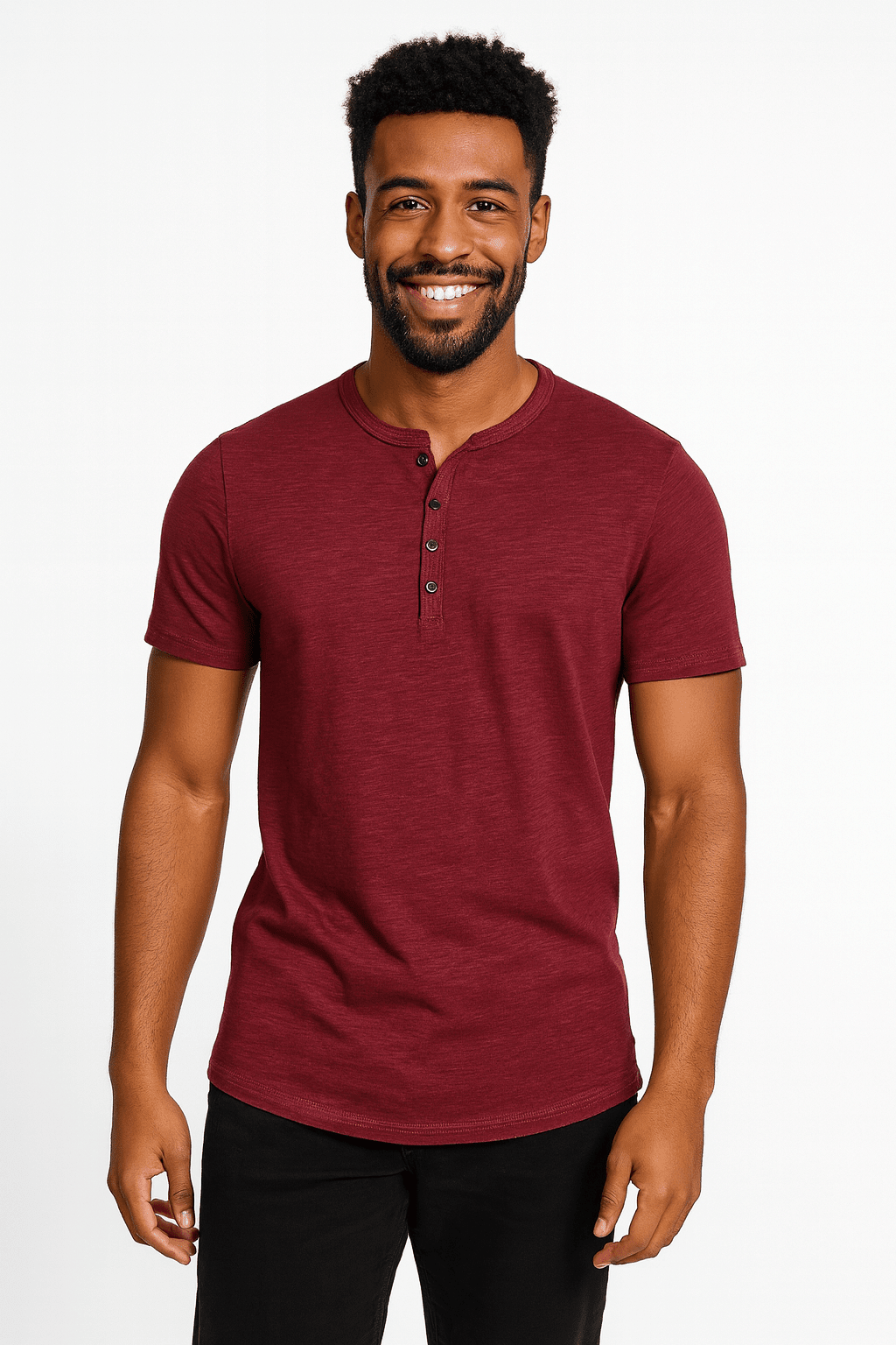 Heren Henley - shirt – Zacht met klassieke knoopsluiting - De Mode Outlet