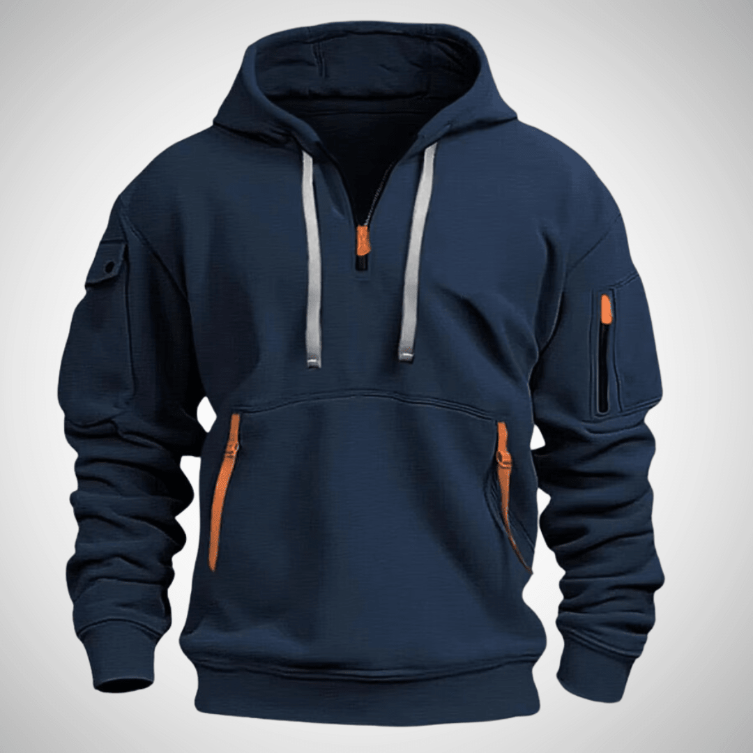 Heren Hoodie met Kwart Rits | Comfortabele en Stijlvolle Pullover - De Mode OutletDMED1-CL966041