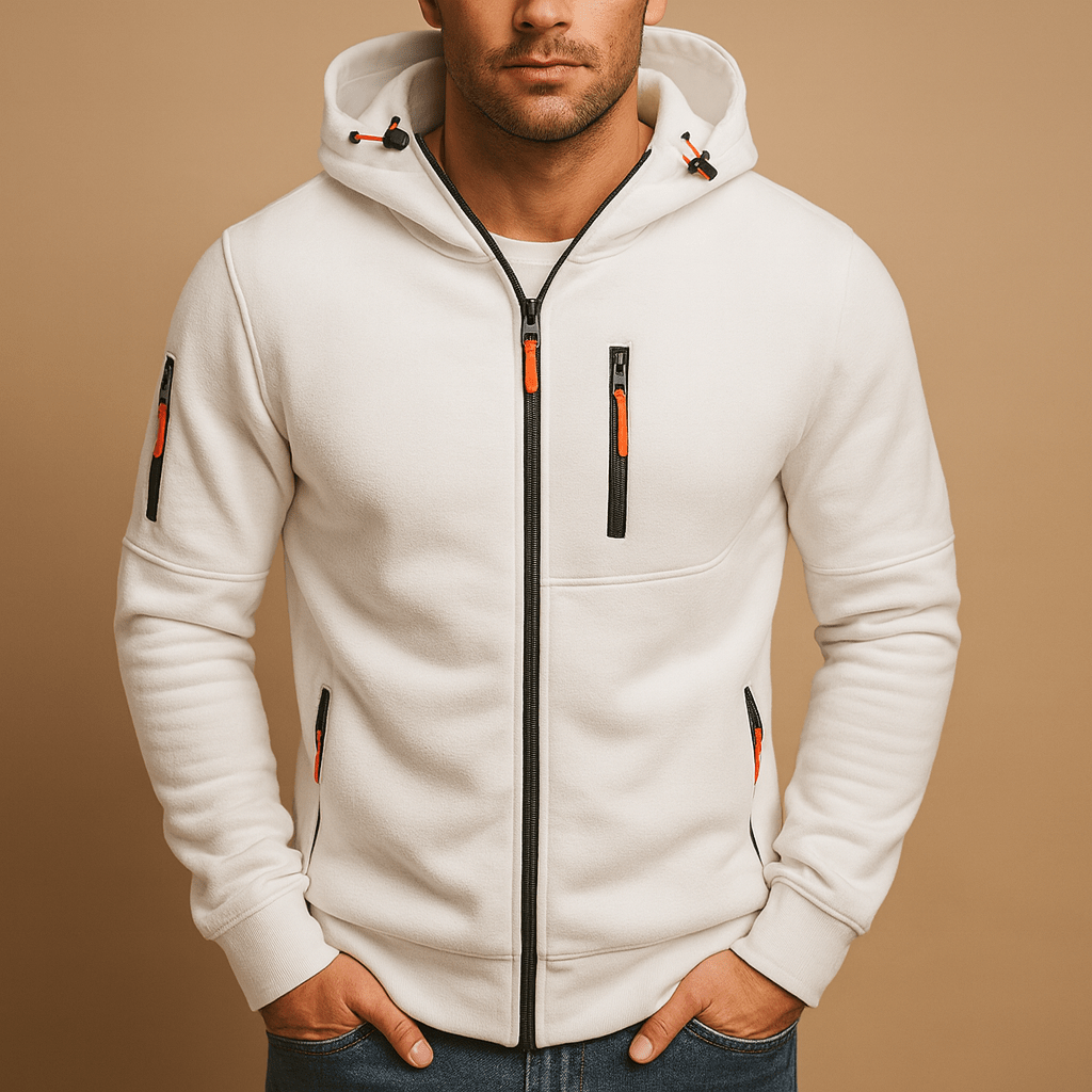 Heren hoodie met rits | Comfortabele pasvorm en veelzijdig ontwerp - De Mode OutletD5-YY100001