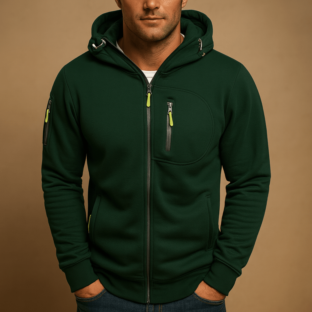Heren hoodie met rits | Comfortabele pasvorm en veelzijdig ontwerp - De Mode OutletD5-YY100031