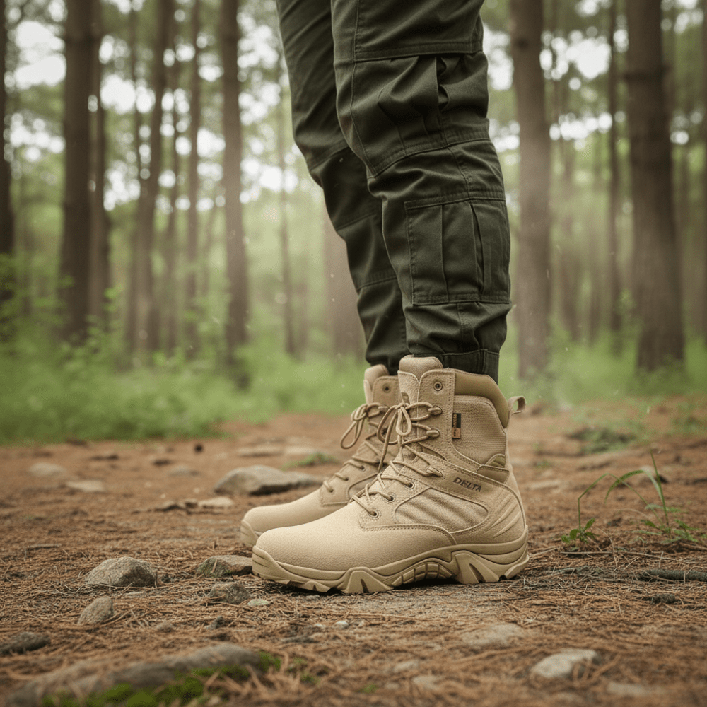 Heren Lichtgewicht Waterdichte Tactical Wandelschoenen – Gripzool voor Buiten - De Mode OutletKHAKI-HO67N59