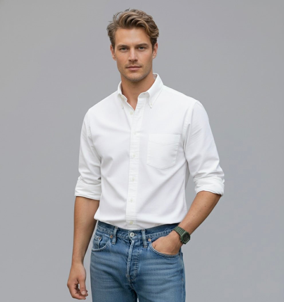 Heren Overhemd met Lange Mouwen en Tijdloze Stijl - De Mode Outlet