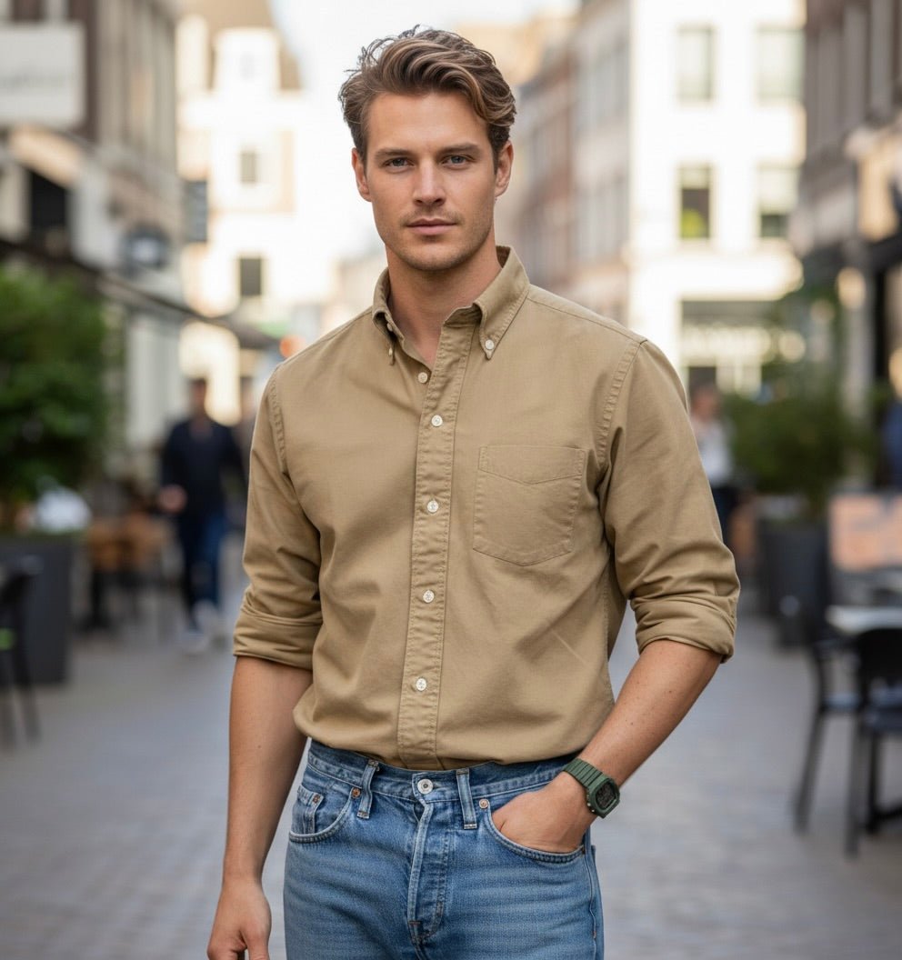 Heren Overhemd met Lange Mouwen en Tijdloze Stijl - De Mode Outlet