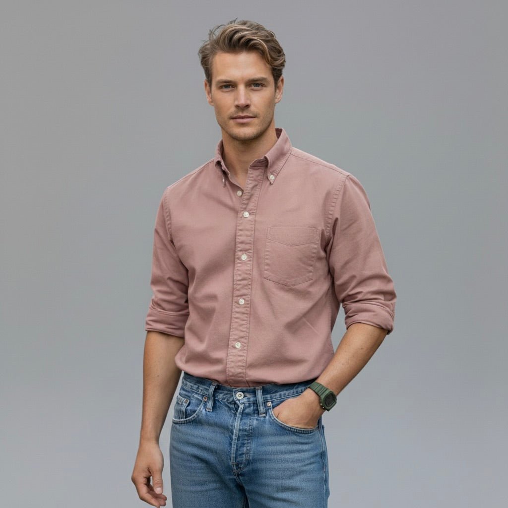 Heren Overhemd met Lange Mouwen en Tijdloze Stijl - De Mode Outlet