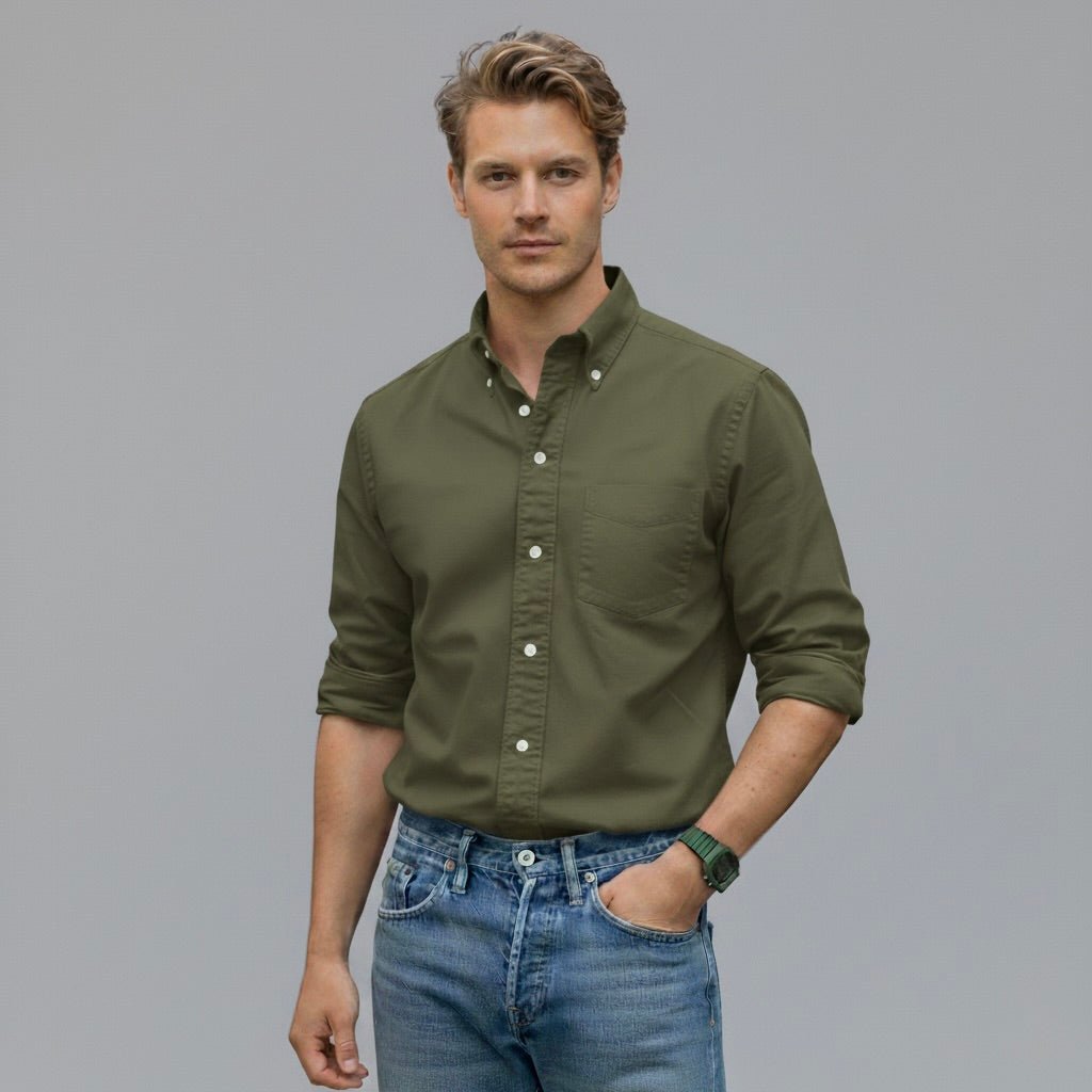 Heren Overhemd met Lange Mouwen en Tijdloze Stijl - De Mode Outlet