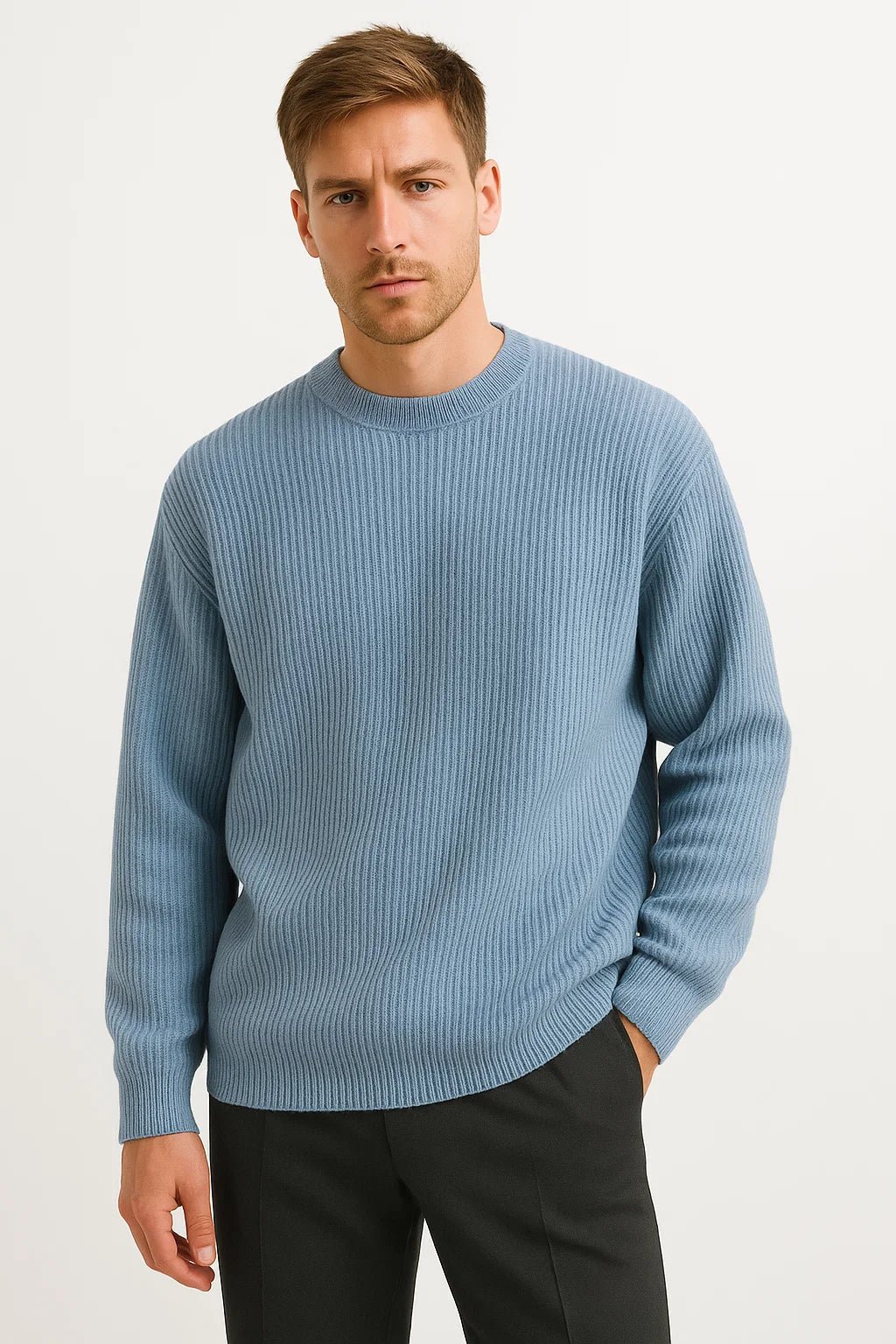 Heren Oversized Trui | Losse Pasvorm met Ribstructuur - De Mode OutletSEND S